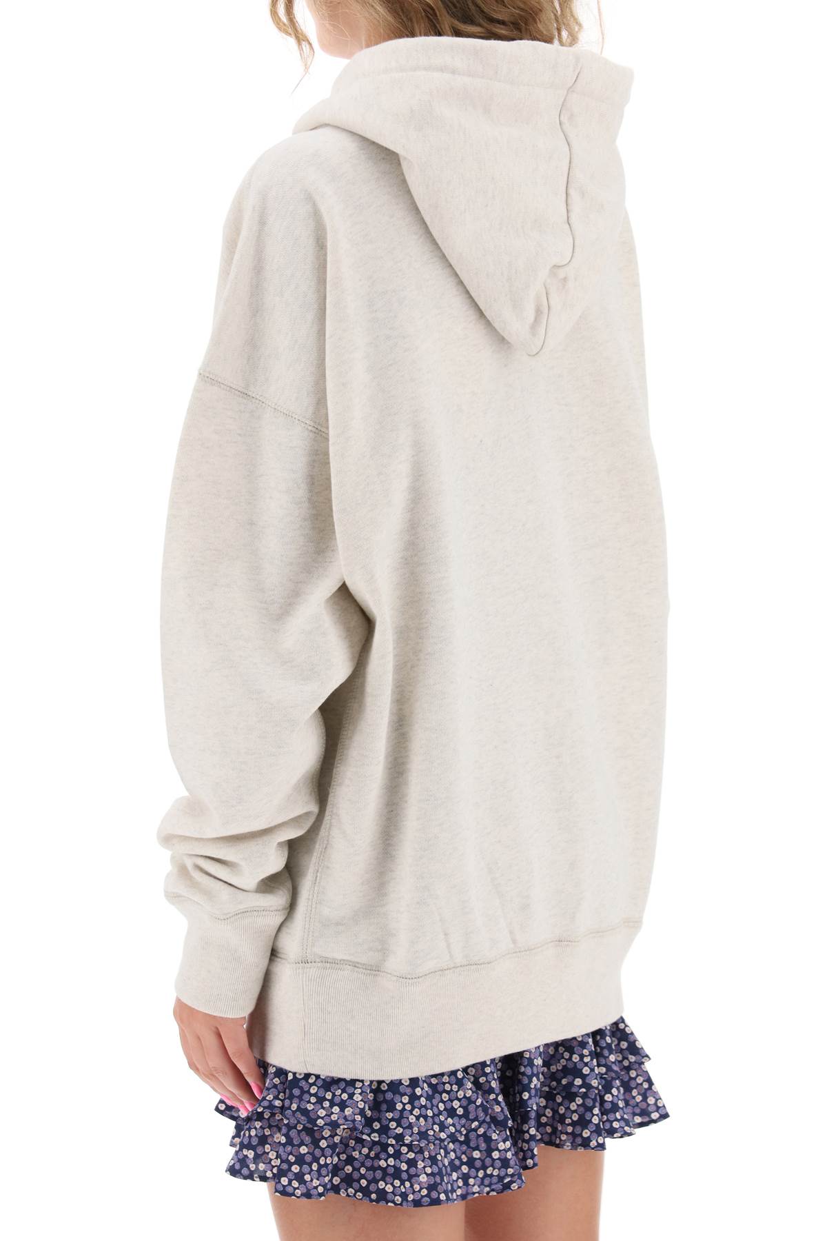 Shop Isabel Marant Étoile Mansel Hoodie With Flocked Logo In Grey