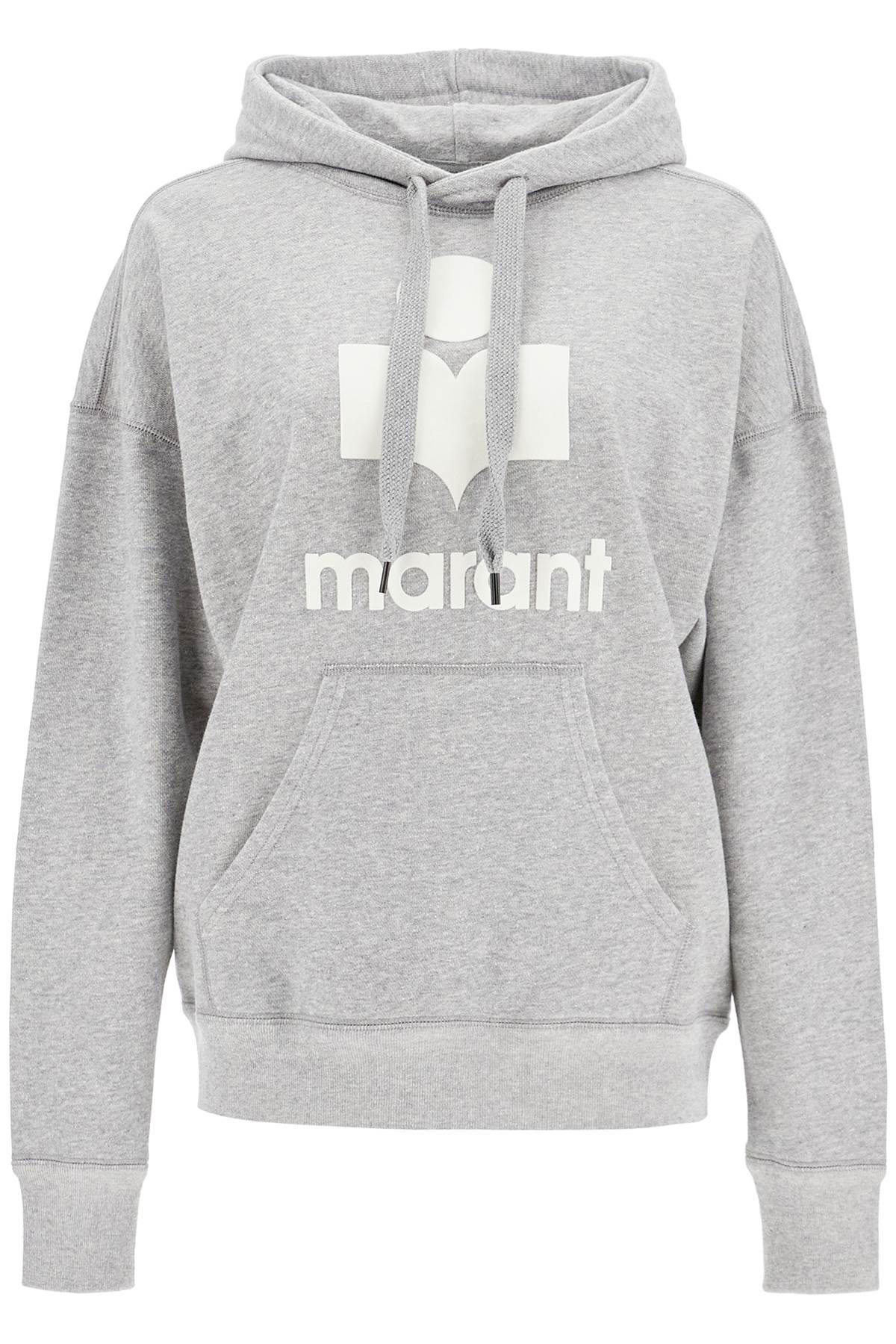 Shop Isabel Marant Étoile Mansel Hoodie With Flocked Logo In Grey