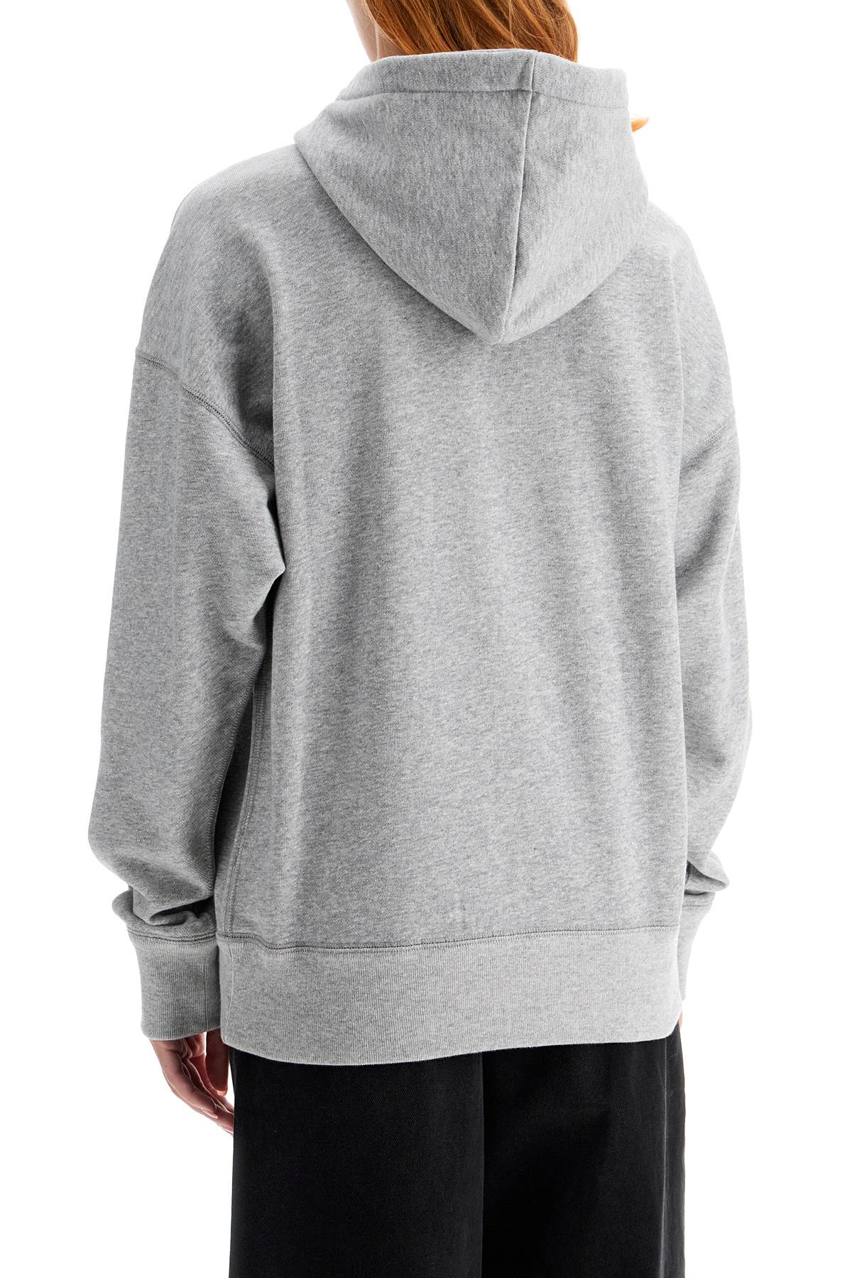 Shop Isabel Marant Étoile Mansel Hoodie With Flocked Logo In Grey