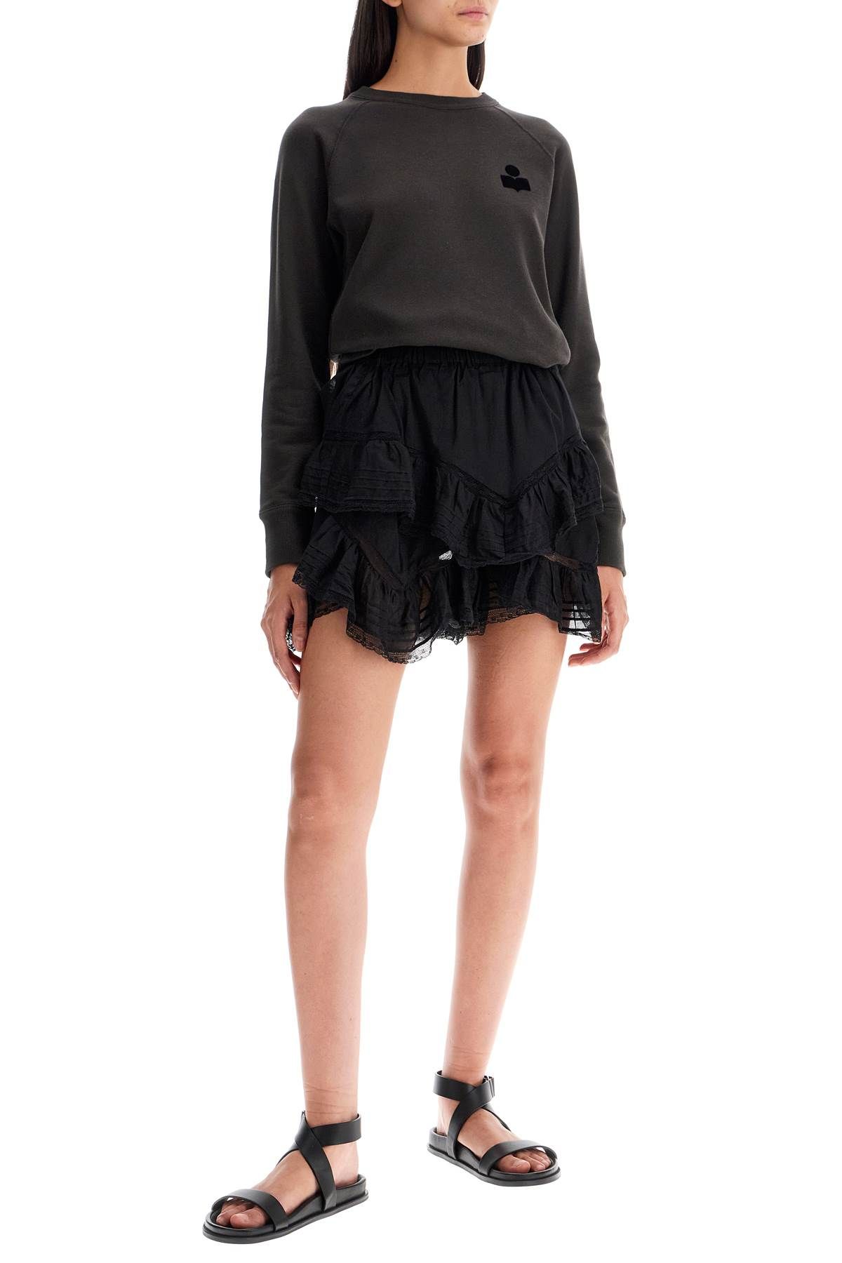 Shop Isabel Marant Étoile Milla Cotton Sweatshirt With Round Neck In Black