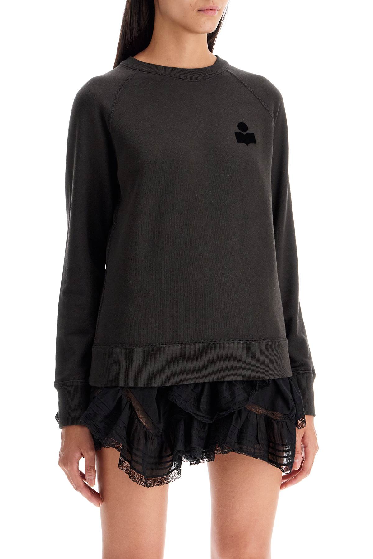 Shop Isabel Marant Étoile Milla Cotton Sweatshirt With Round Neck In Black