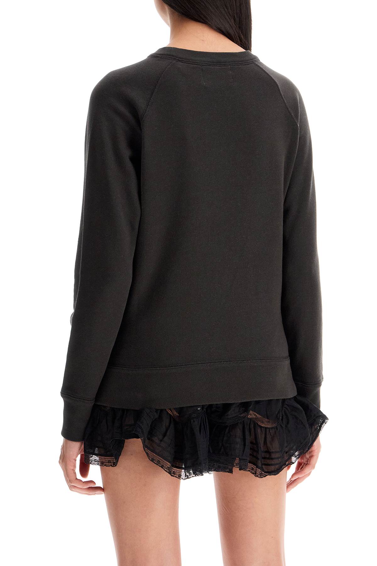 Shop Isabel Marant Étoile Milla Cotton Sweatshirt With Round Neck In Black