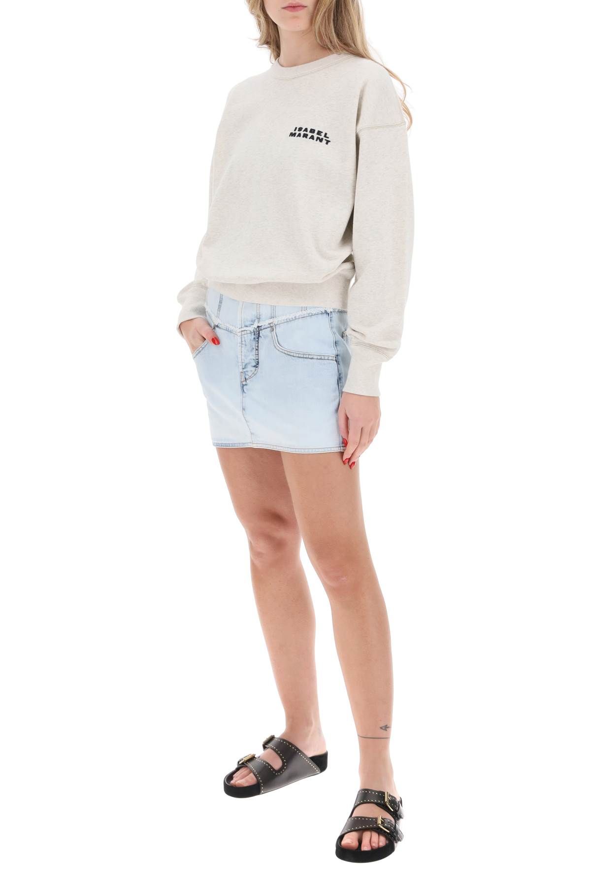 Shop Isabel Marant Shad Sweatshirt With Logo Embroidery In Neutro