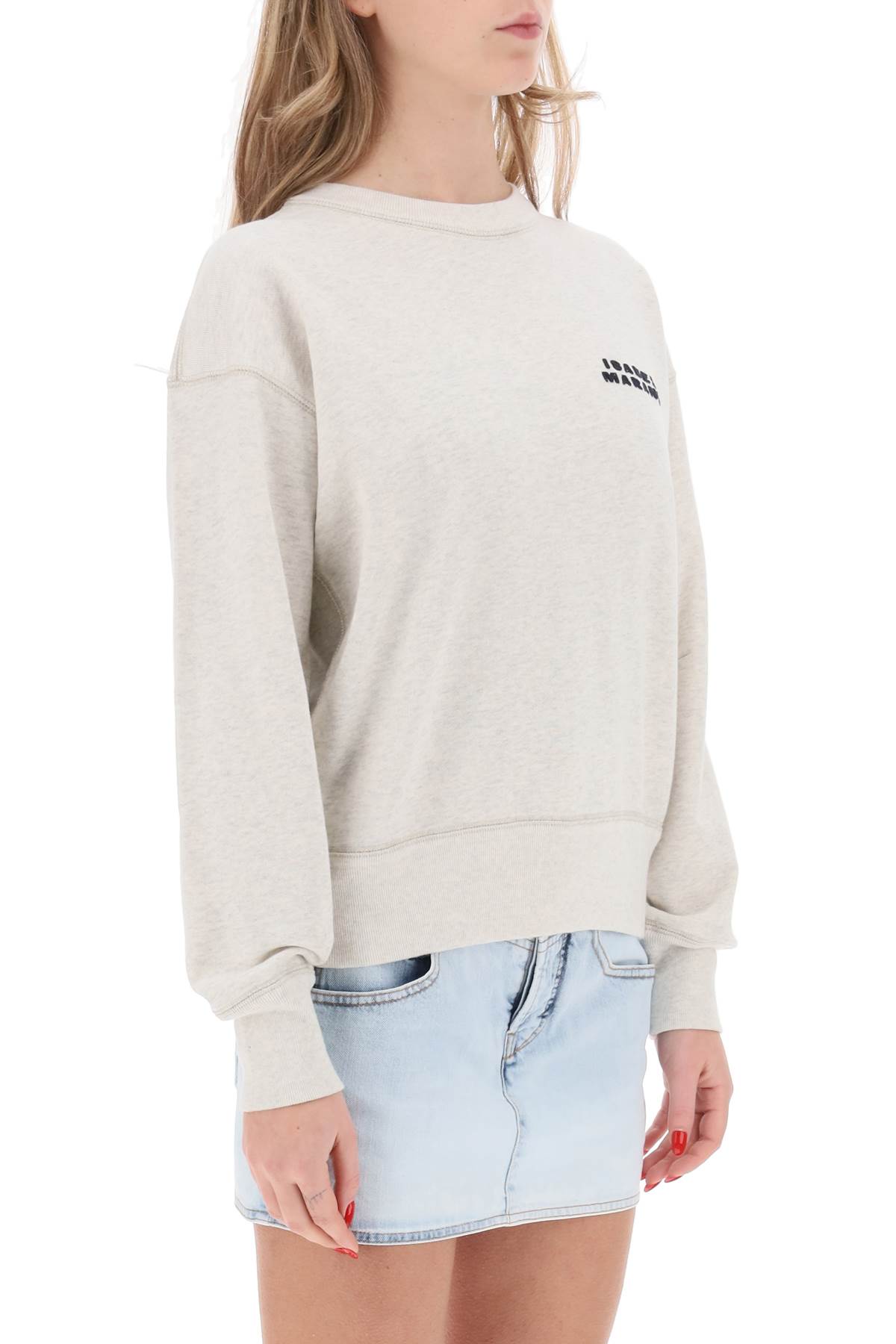 Shop Isabel Marant Shad Sweatshirt With Logo Embroidery In Neutro