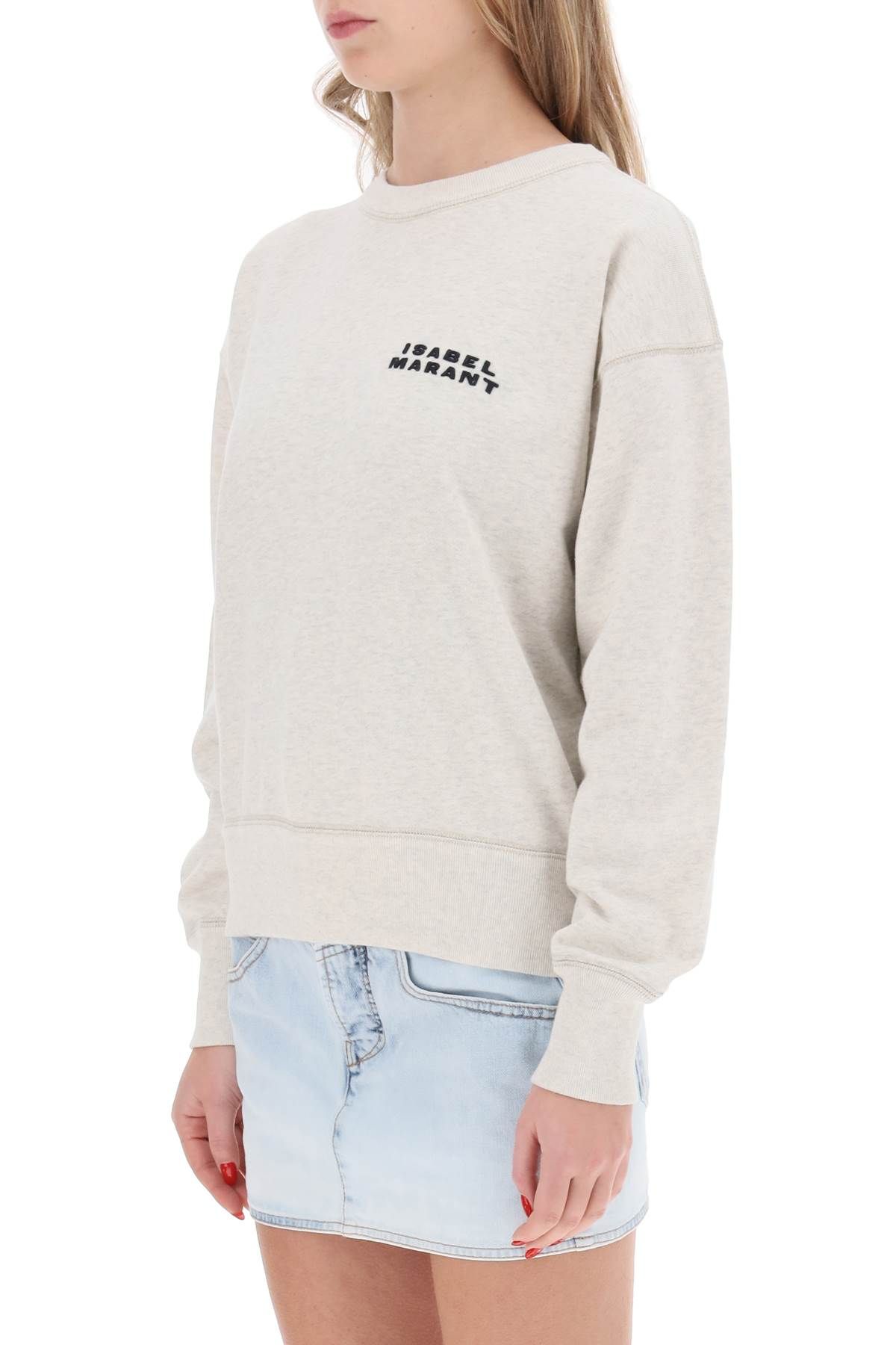 Shop Isabel Marant Shad Sweatshirt With Logo Embroidery In Neutro