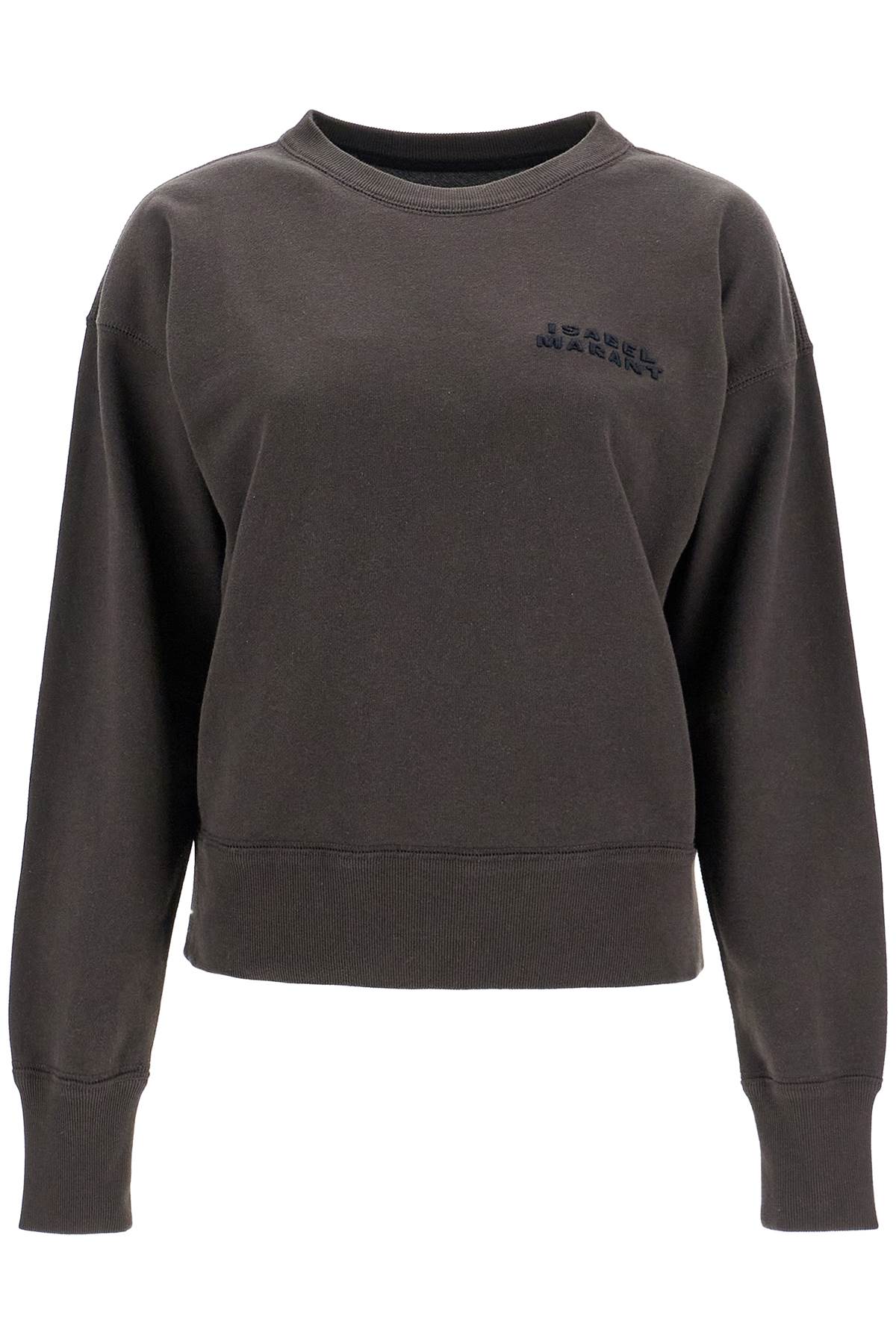 Shop Isabel Marant Shad Sweatshirt With Logo Embroidery In Grey