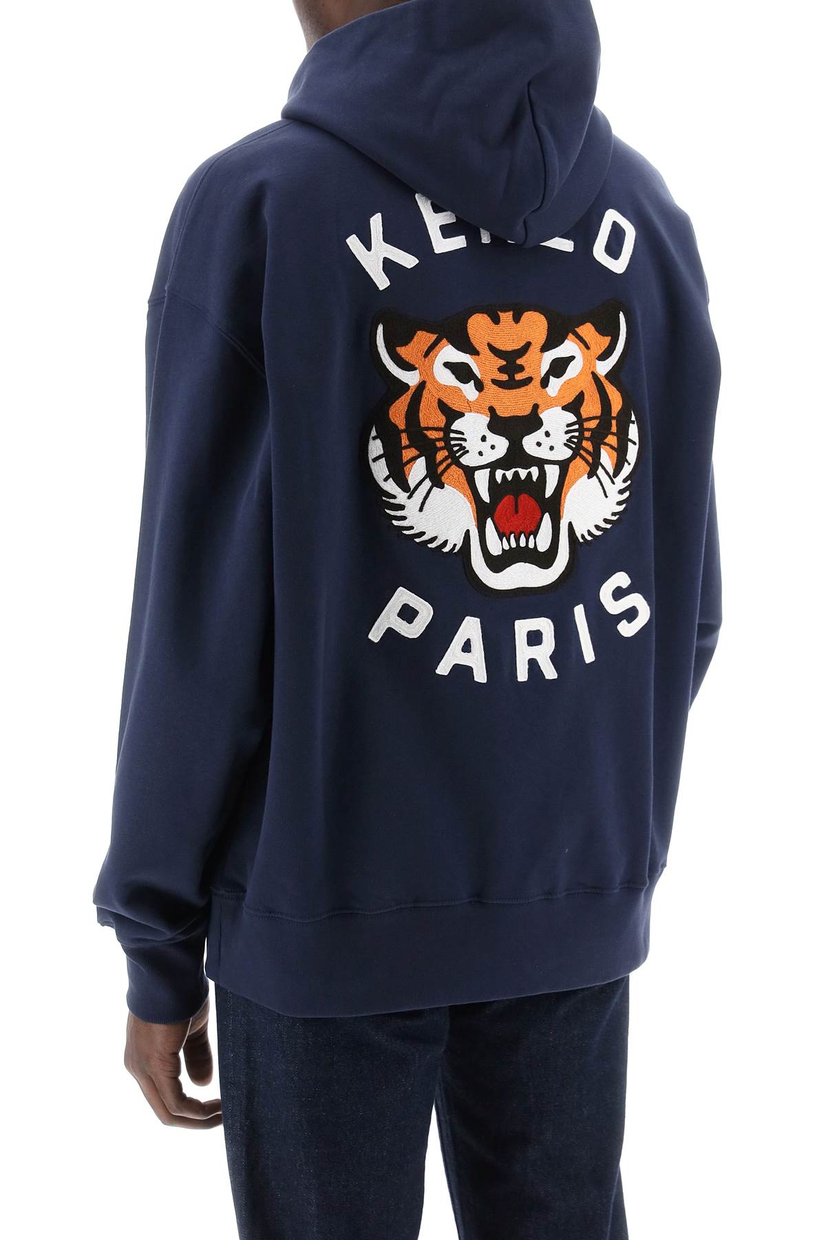 Shop Kenzo Luky Tiger Hoodie In Blue