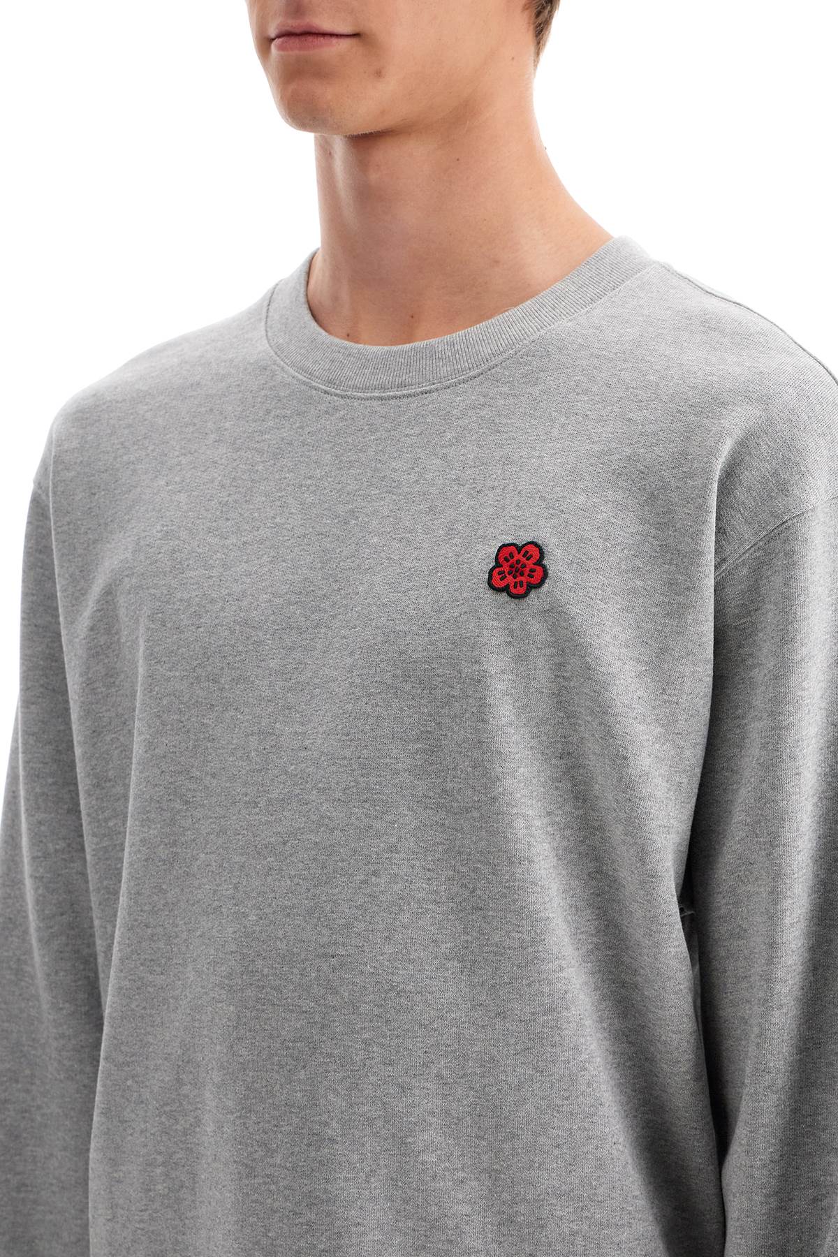 Shop Kenzo "boke Flower Detail Sweatshirt In Grey