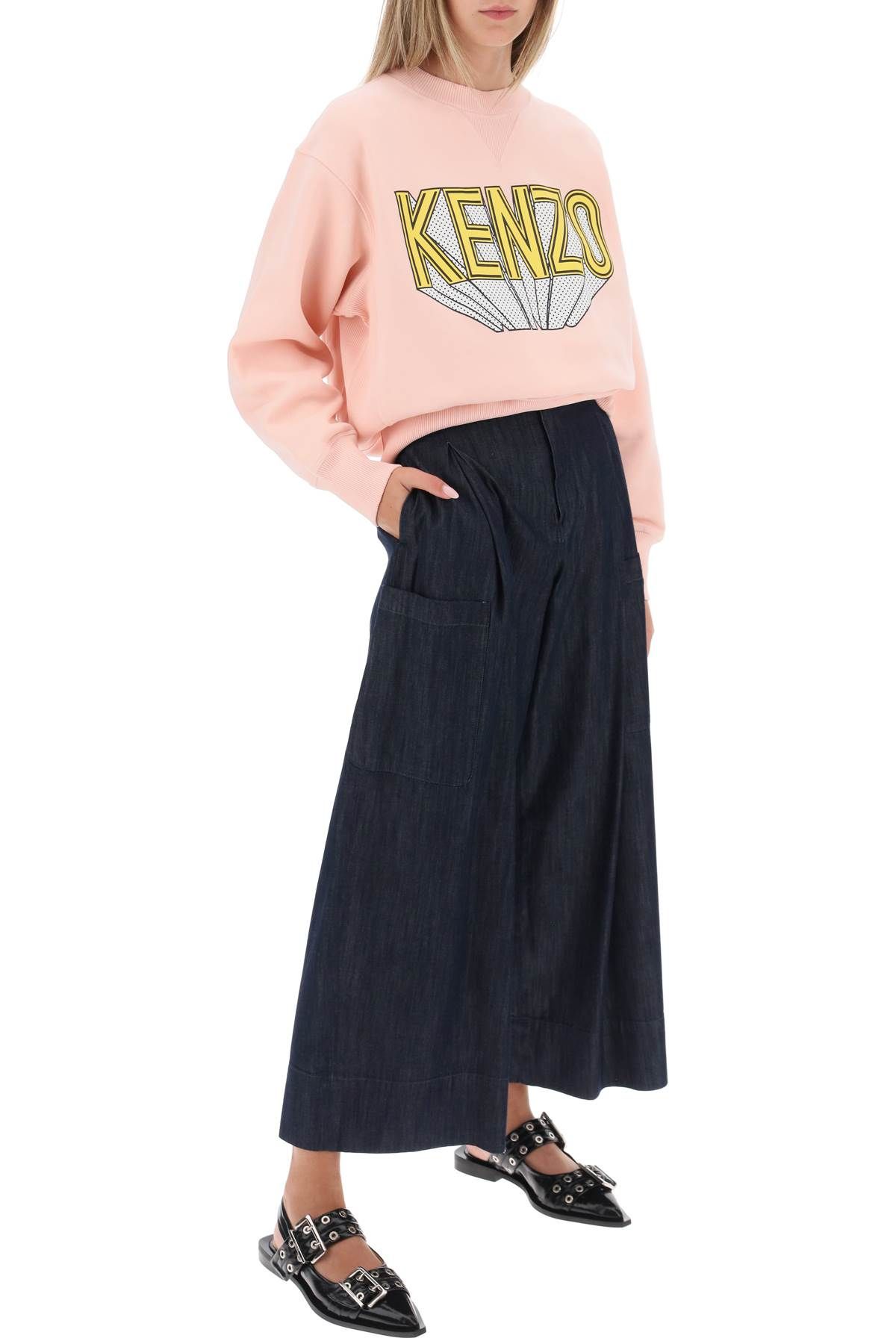 Shop Kenzo 3d-printed Crew-neck Sweatshirt In Pink