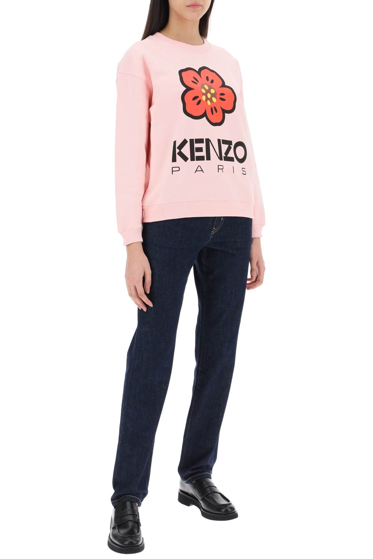 Shop Kenzo Bokè Flower Crew-neck Sweatshirt In Pink