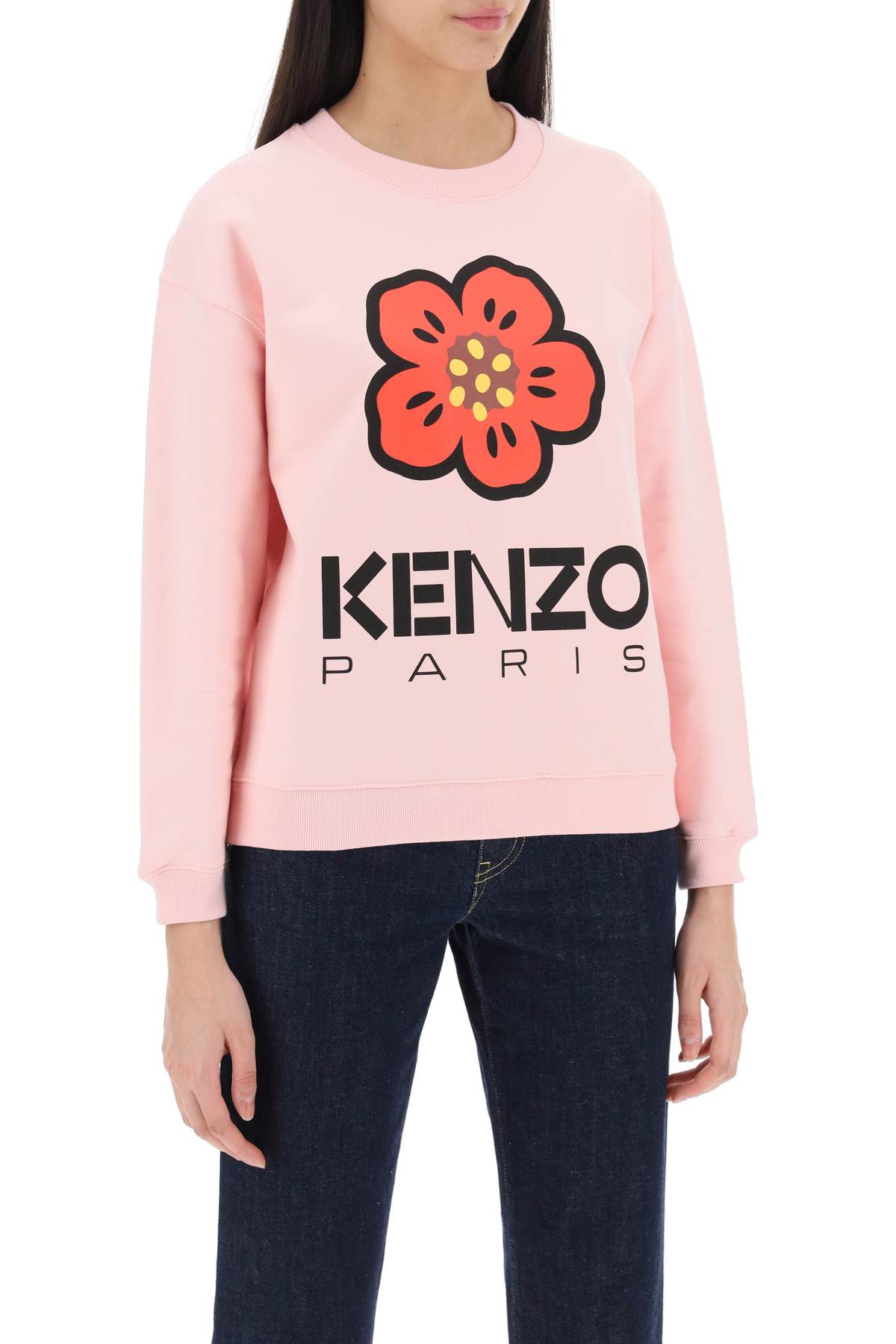 Shop Kenzo Bokè Flower Crew-neck Sweatshirt In Pink