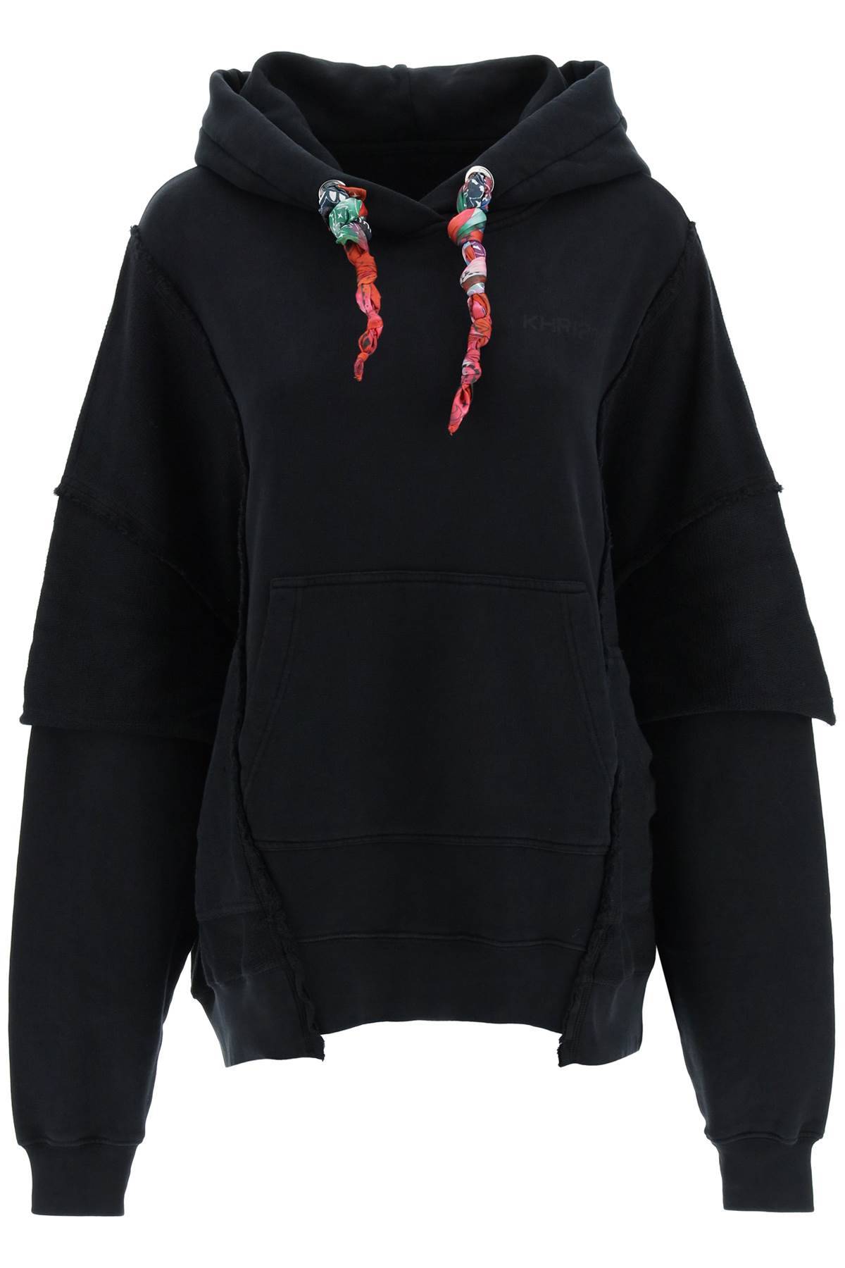 Shop Khrisjoy Oversized Hooded Sweatshirt In Black