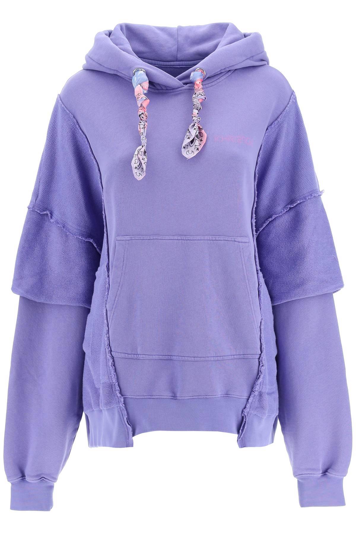 Shop Khrisjoy Oversized Hooded Sweatshirt In Purple