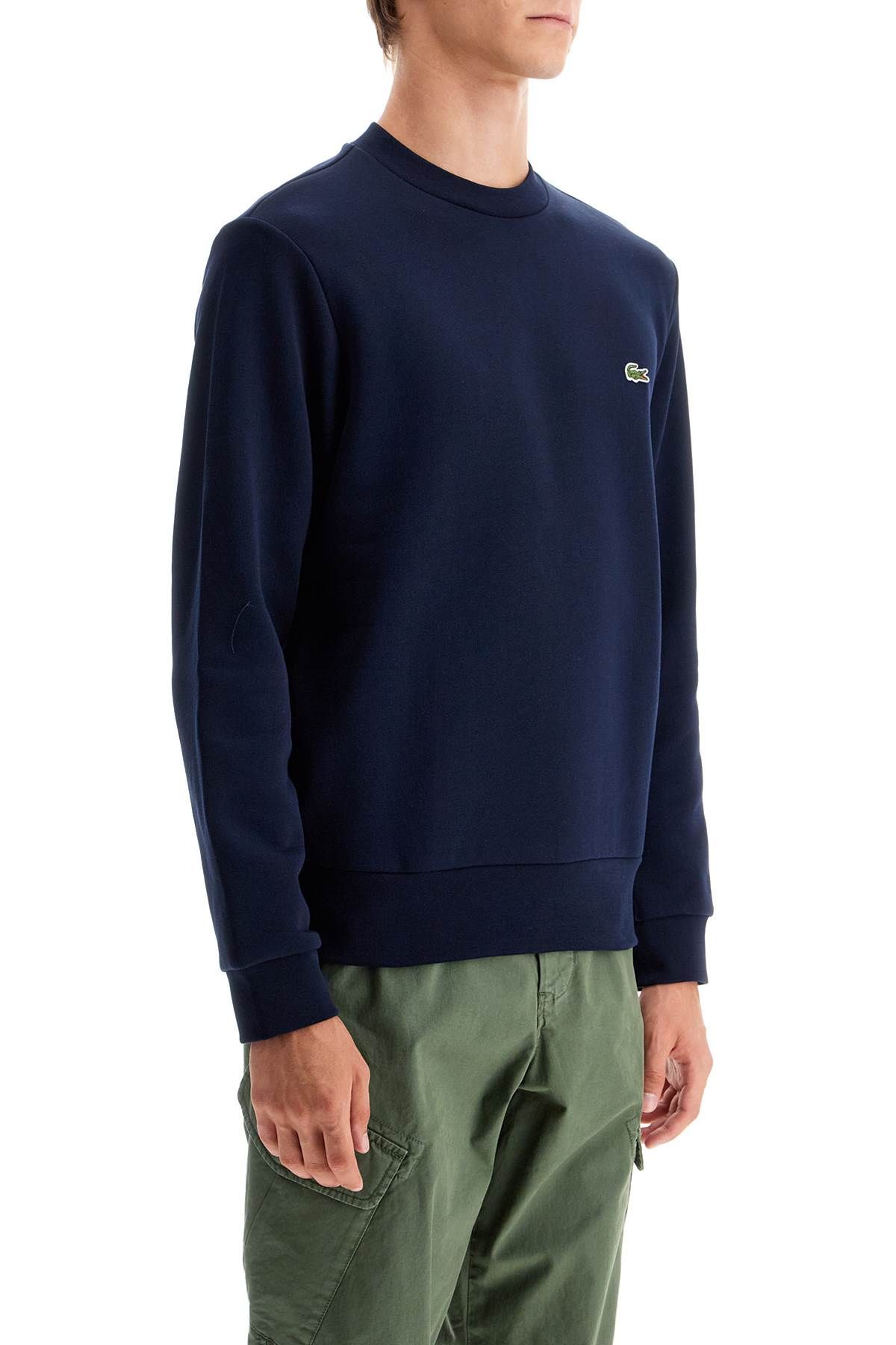 Shop Lacoste Classic Fit Crewneck Sweatshirt In Blue