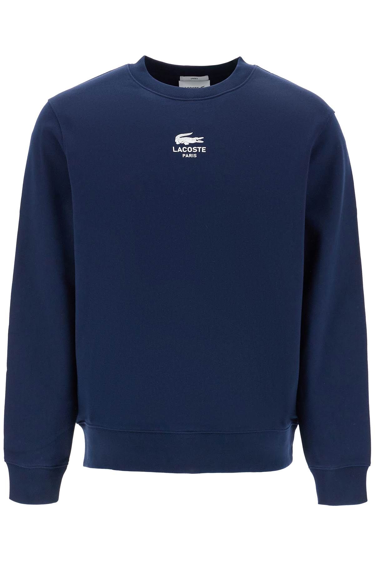 Shop Lacoste Classic Fit Crewneck Sweatshirt In Blue