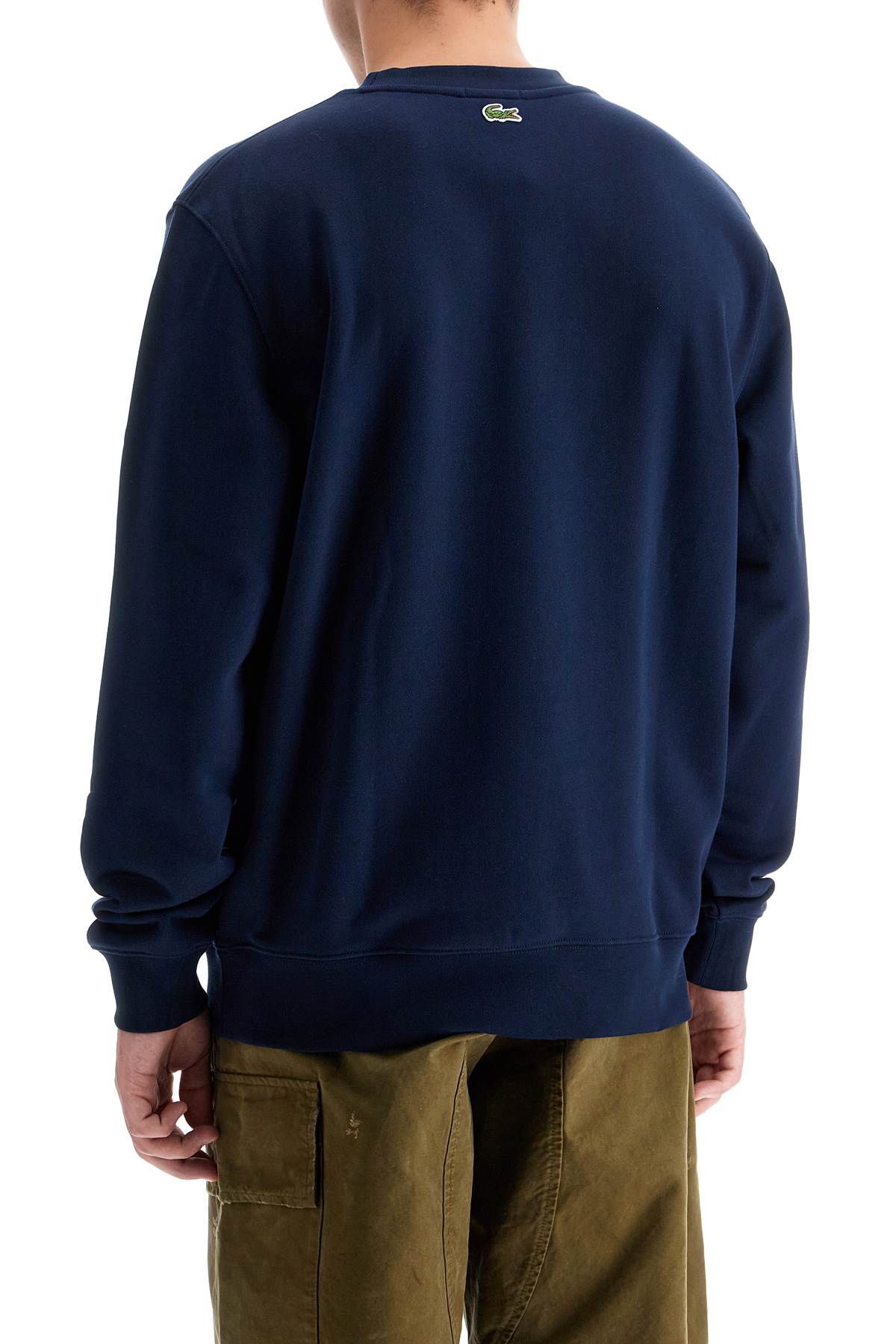 Shop Lacoste Classic Fit Crewneck Sweatshirt In Blue