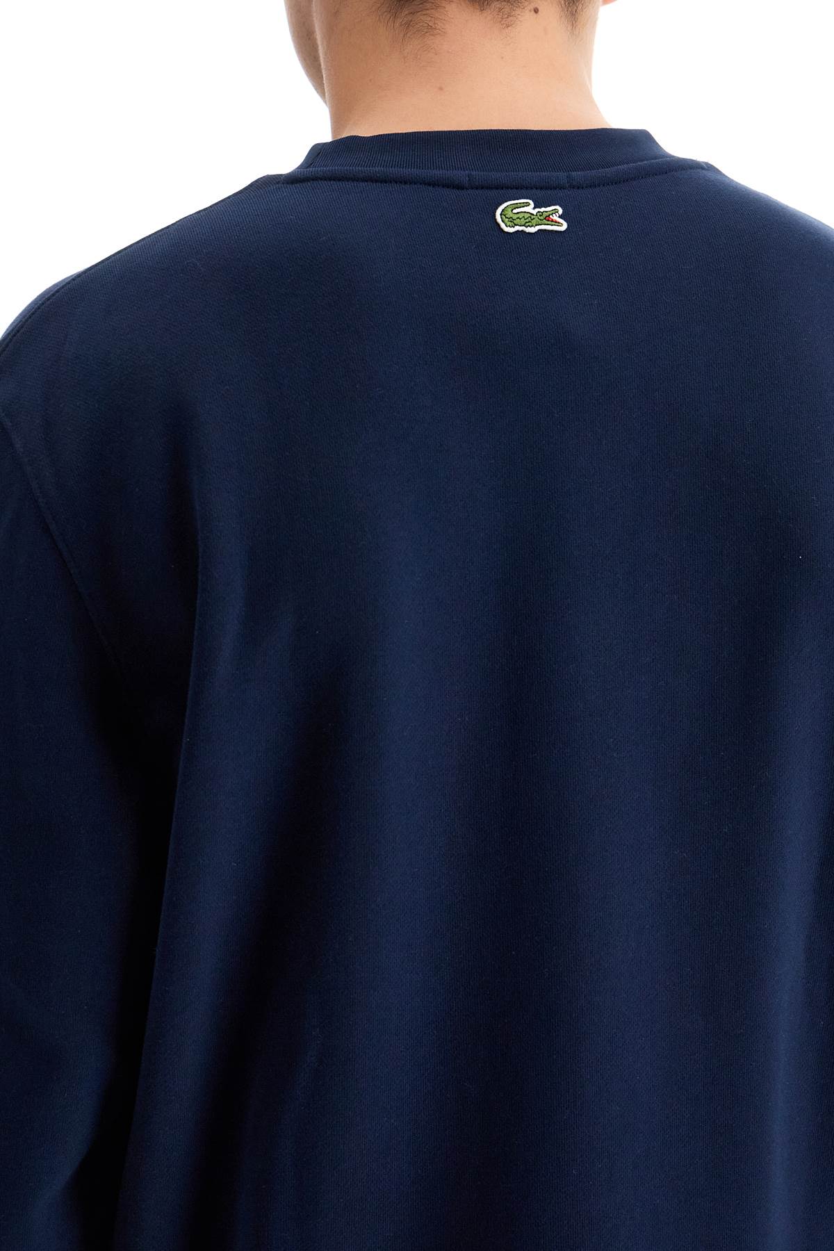 Shop Lacoste Classic Fit Crewneck Sweatshirt In Blue