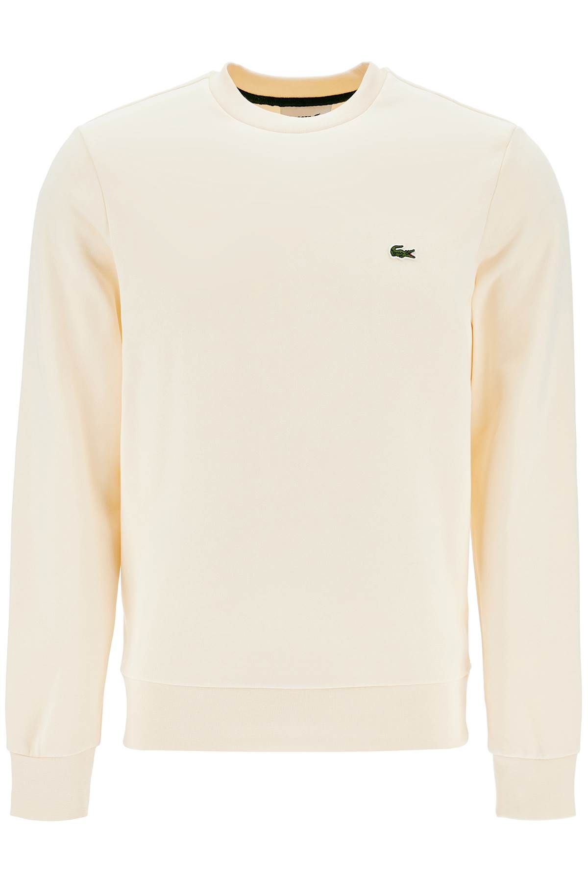 Shop Lacoste Classic Fit Crewneck Sweatshirt In White