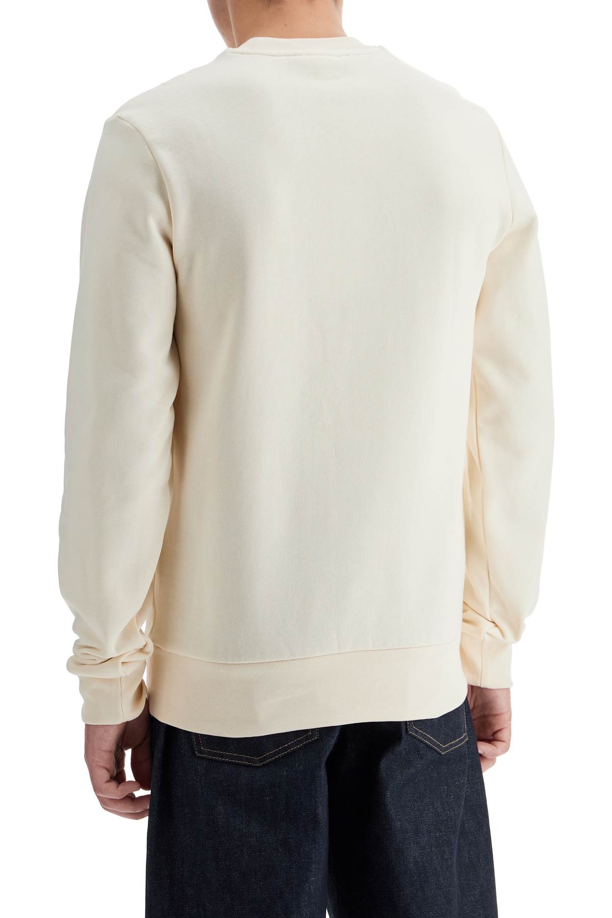 Shop Lacoste Classic Fit Crewneck Sweatshirt In White