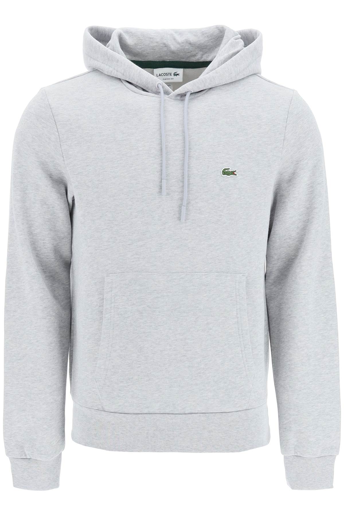 Shop Lacoste Hoodie With Logo Patch In Grey