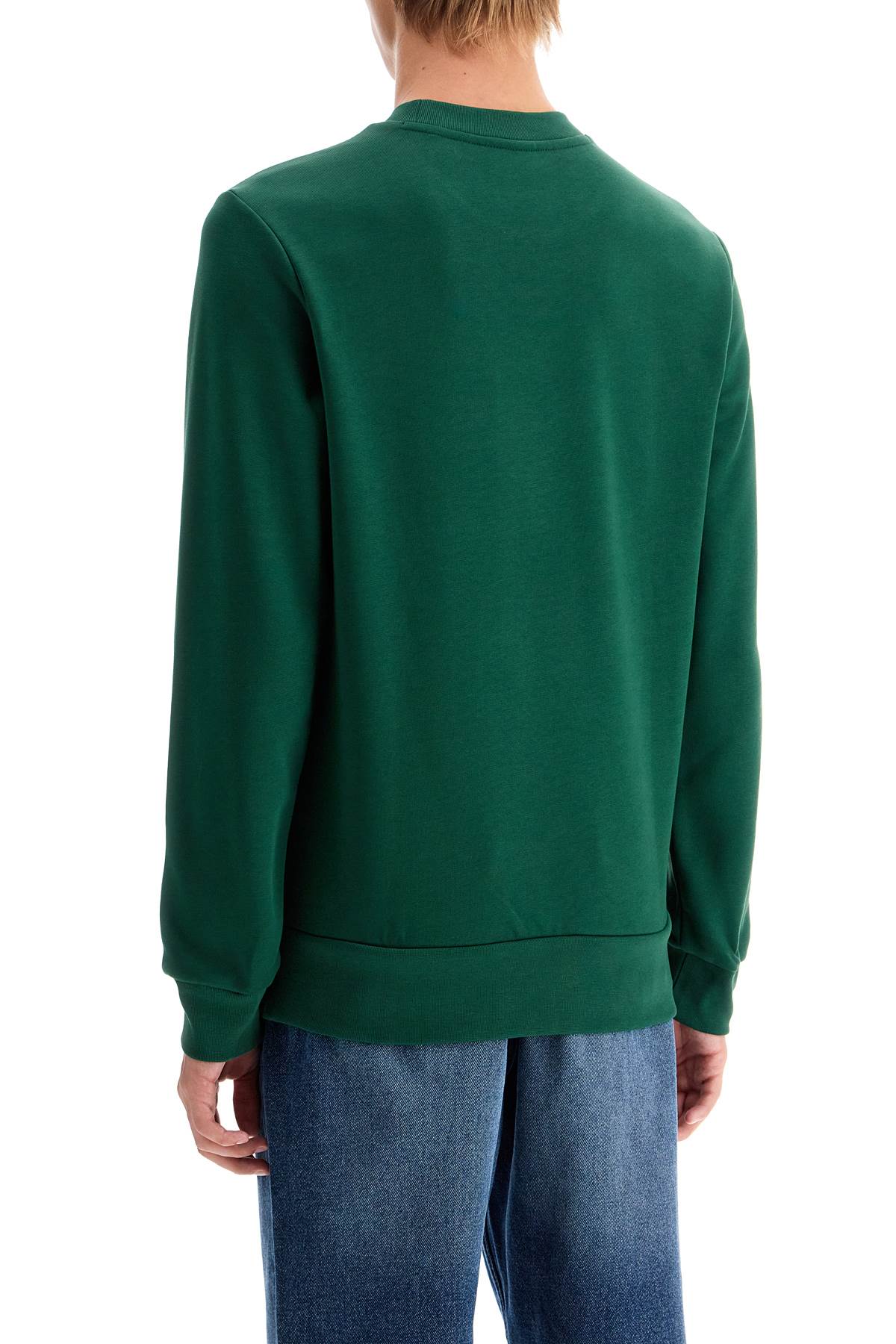 Shop Lacoste Classic Fit Crewneck Sweatshirt In Green