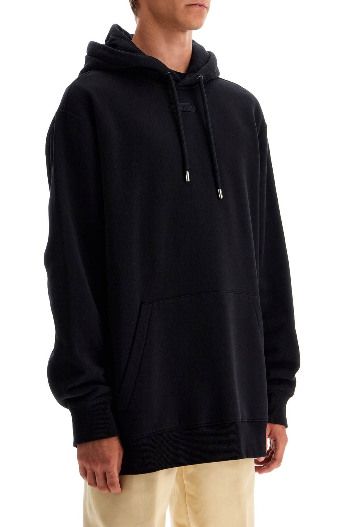 Shop Lanvin Oversized Hoodie With Hood In Black