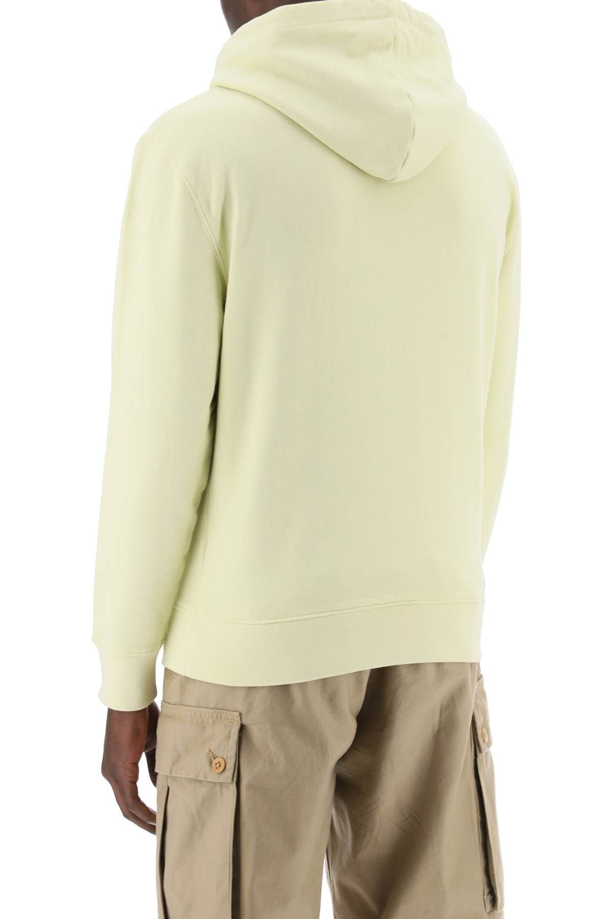 Shop Maison Kitsuné Fox Head Hooded Sweatshirt In Yellow