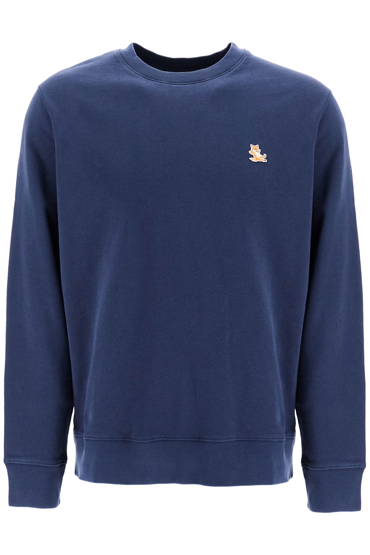 Shop Maison Kitsuné 'chillax Fox Patch Sweat In Blue