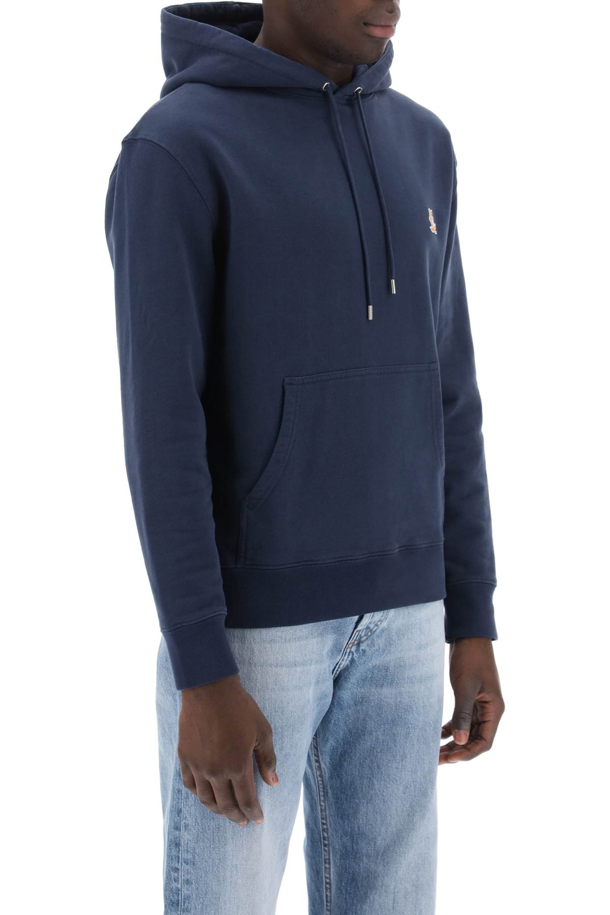 Shop Maison Kitsuné Chillax Fox Hooded Sweatshirt In Blue
