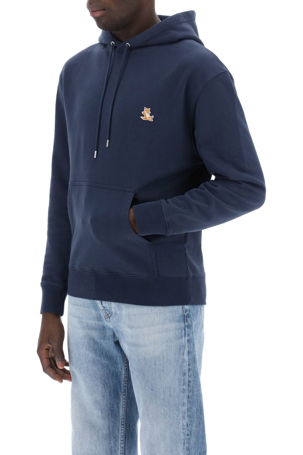 Shop Maison Kitsuné Chillax Fox Hooded Sweatshirt In Blue