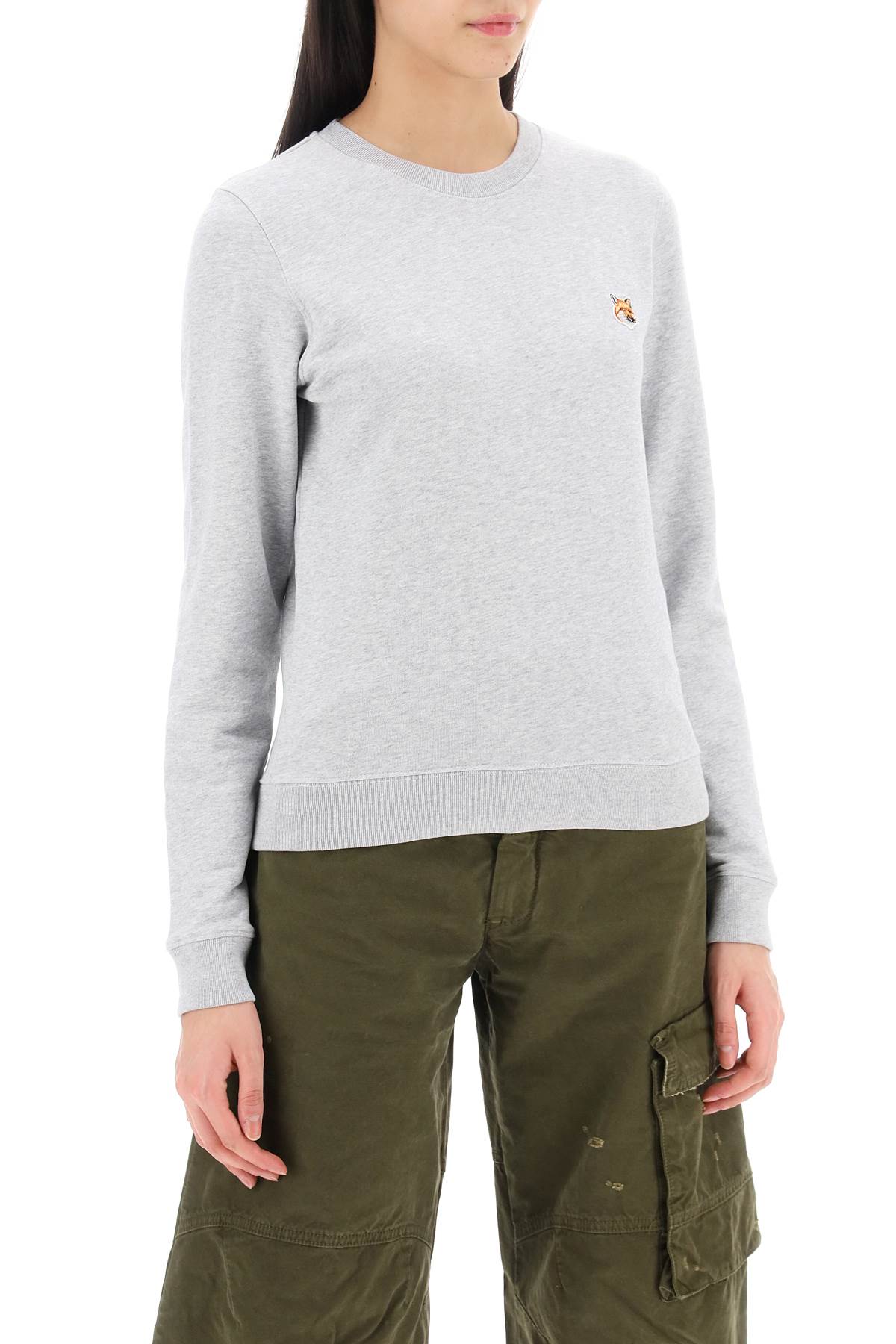Shop Maison Kitsuné Fox Head Regular Fit Sweatshirt In Grey