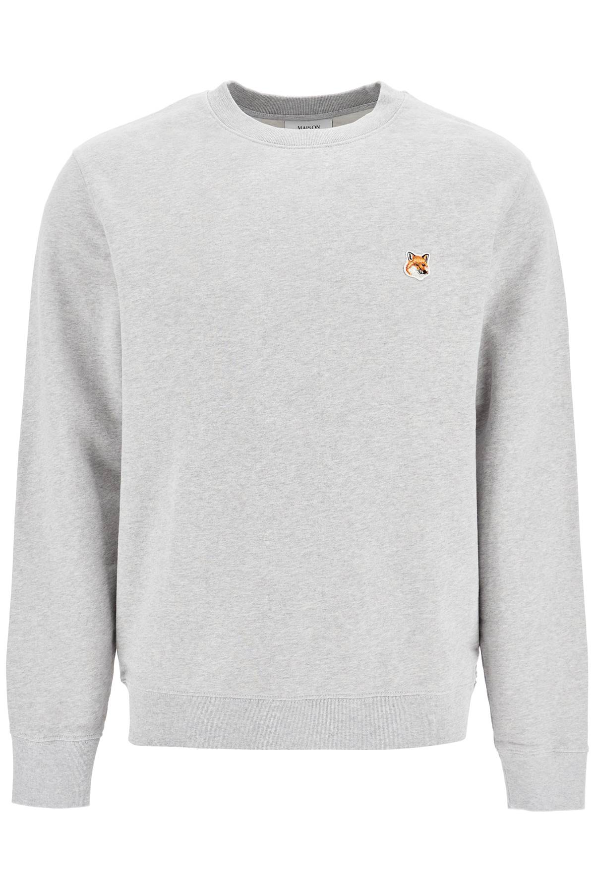 Shop Maison Kitsuné 'fox Head Patch Sweatshirt With In Grey