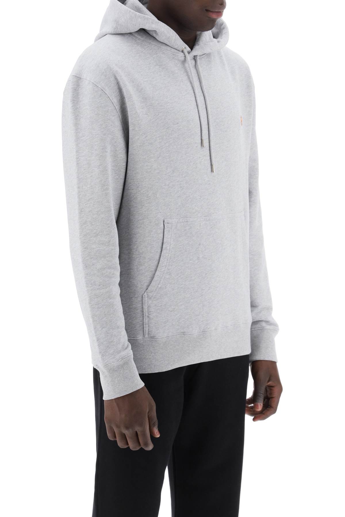 Shop Maison Kitsuné Fox Head Hooded Sweatshirt In Grey