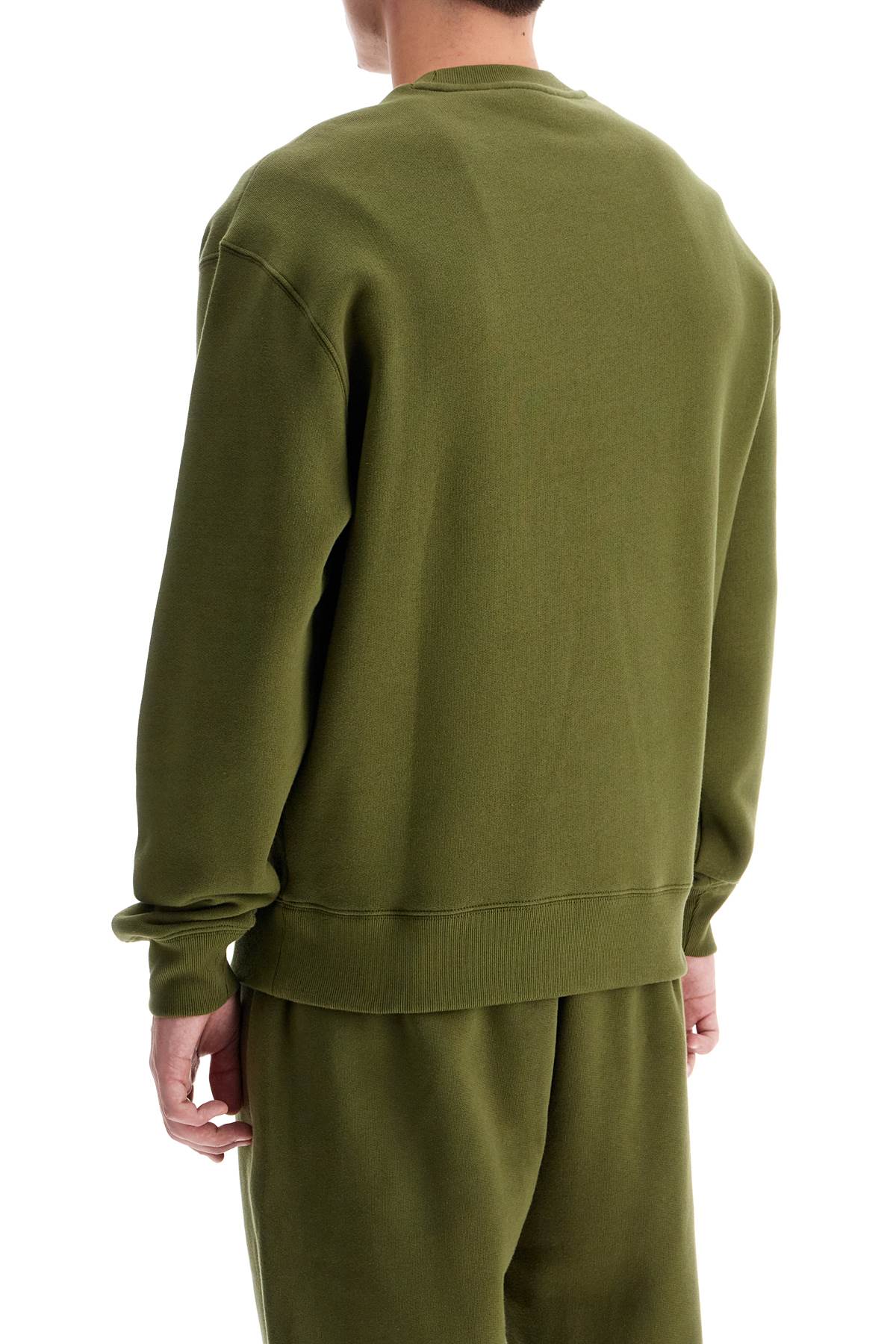 Shop Maison Kitsuné 'bold Fox Head Crewneck Sweat In Green