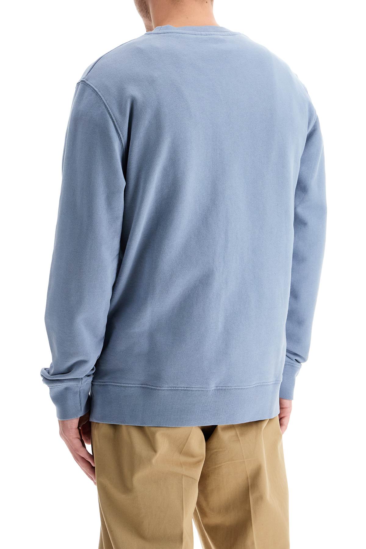 Shop Maison Kitsuné 'fox Head Patch Sweatshirt With In Light Blue