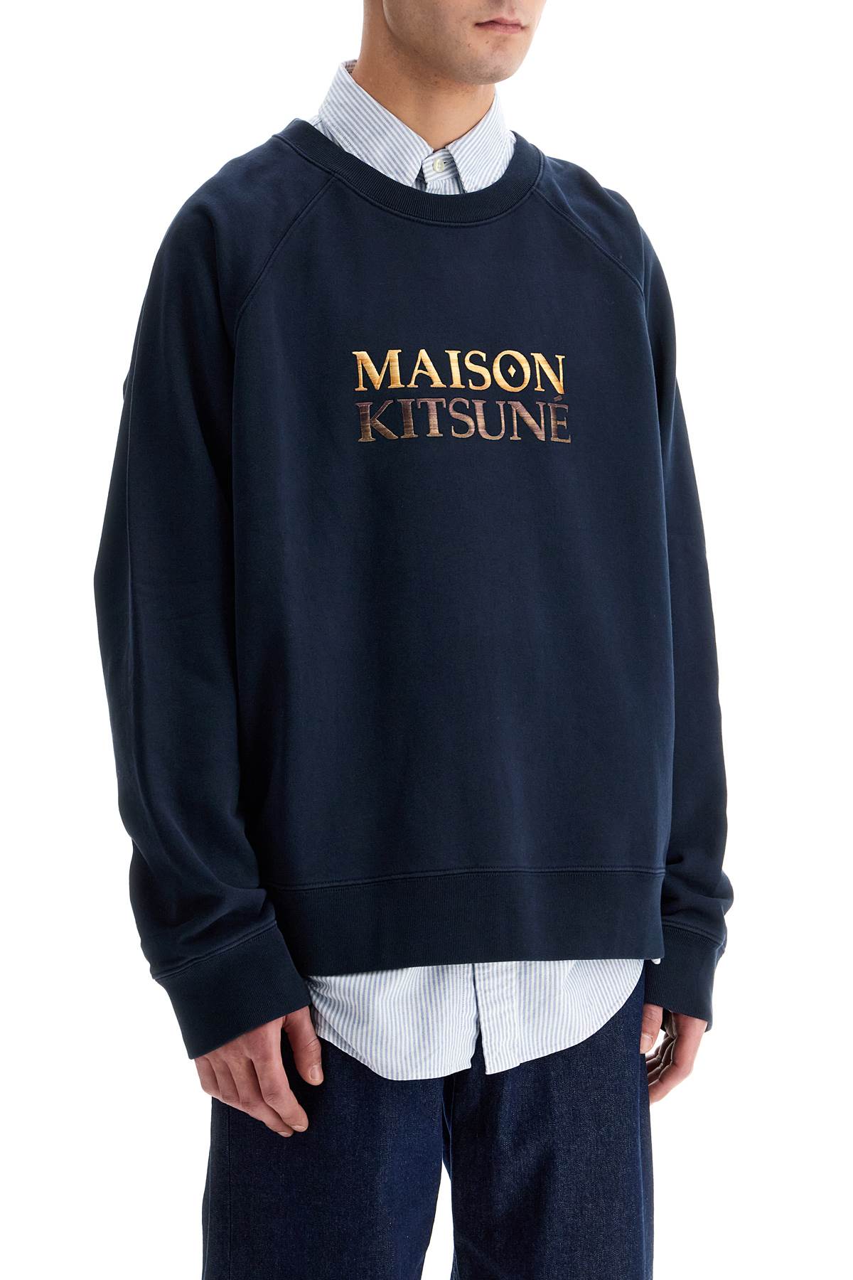 Shop Maison Kitsuné "oversized Sweatshirt With In Blue