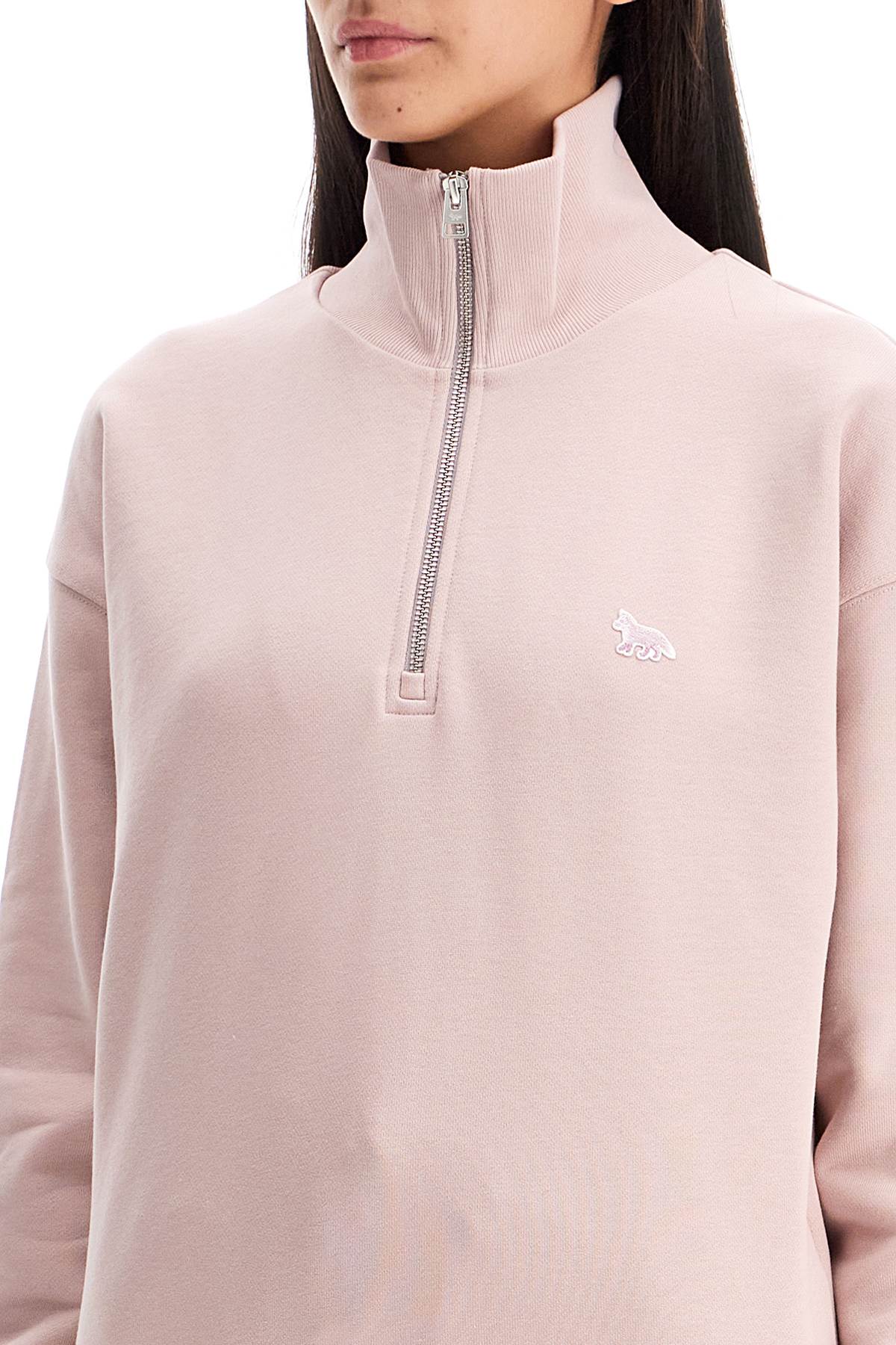 Shop Maison Kitsuné "high-neck Baby Fox Sweatshirt" In Pink