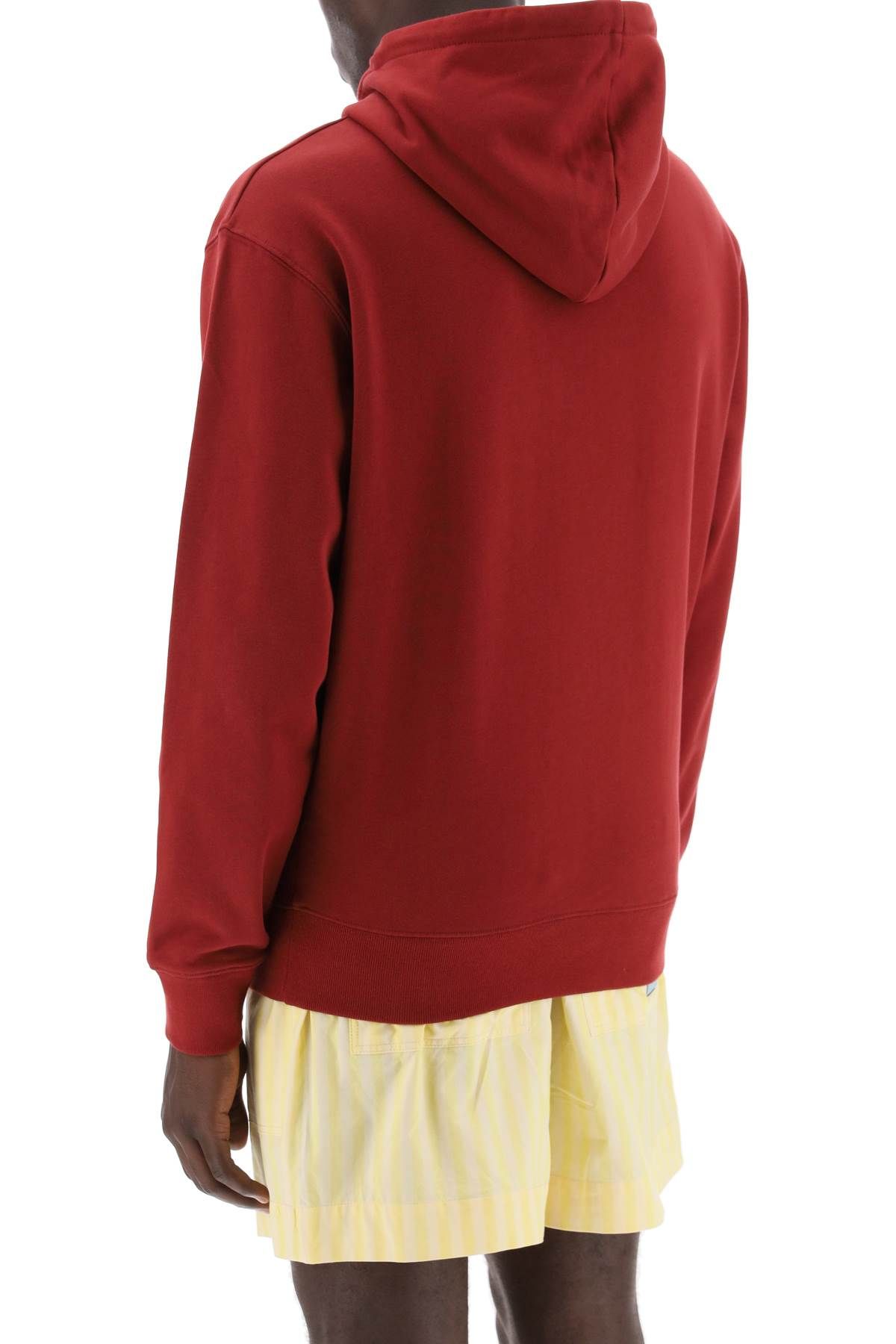 Shop Maison Kitsuné Hooded Sweatshirt With Graphic Print In Red