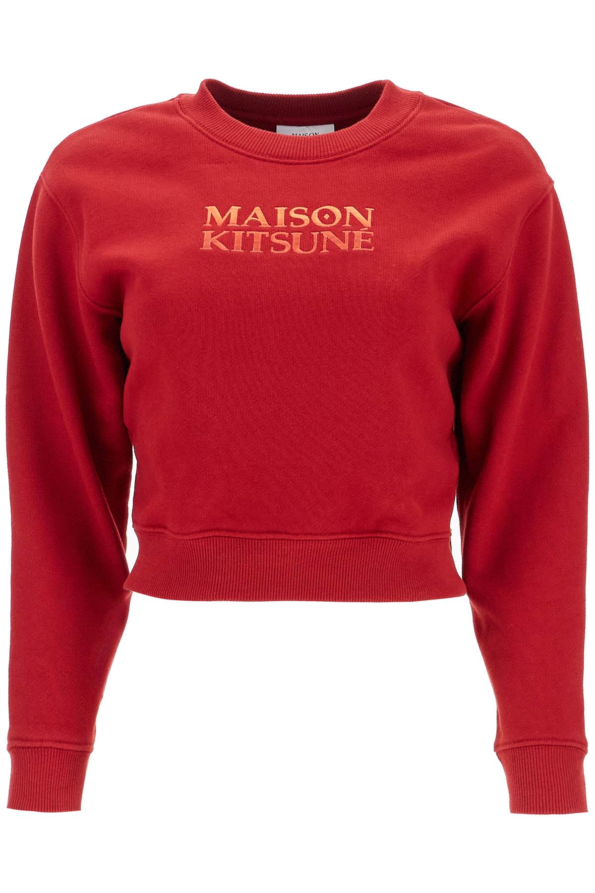 Shop Maison Kitsuné Boxy Gradient Sweatshirt In Red