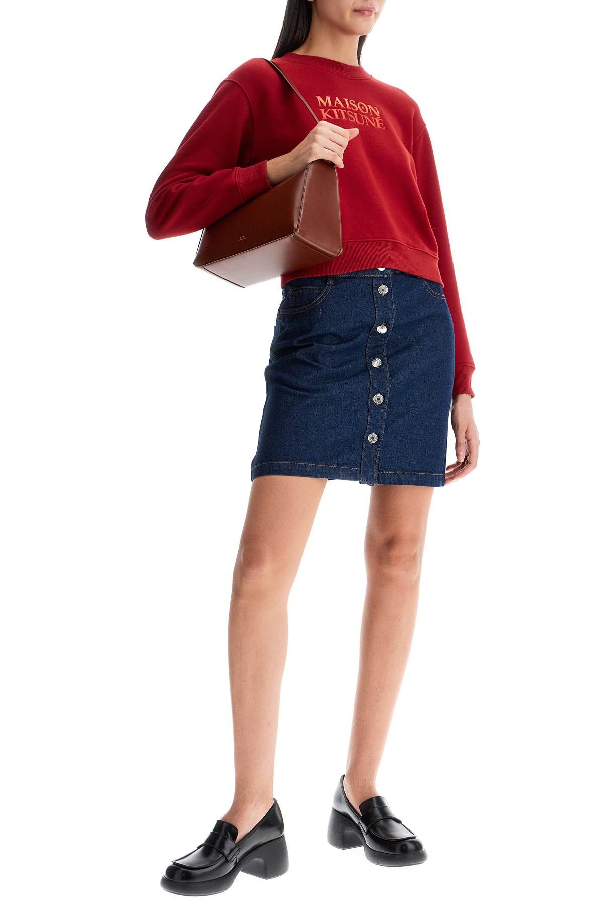 Shop Maison Kitsuné Boxy Gradient Sweatshirt In Red