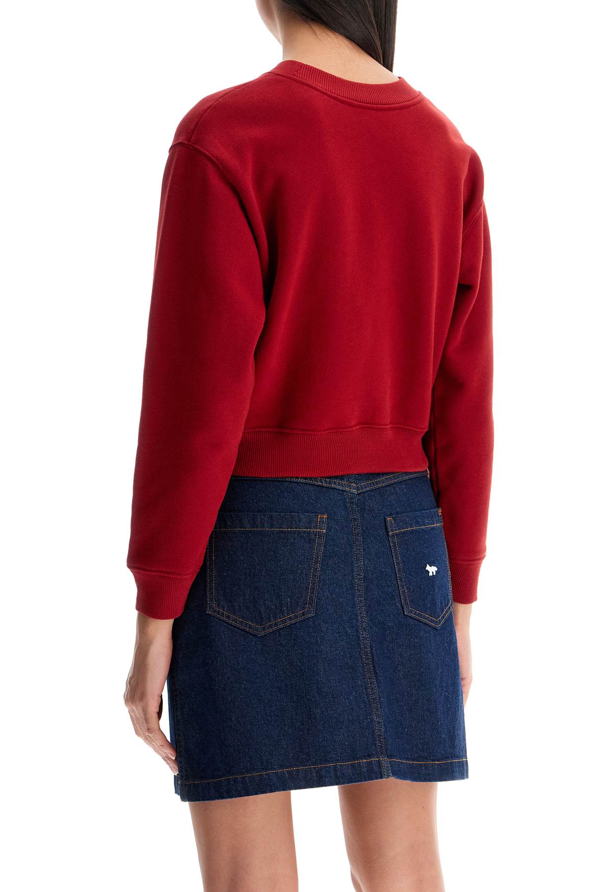 Shop Maison Kitsuné Boxy Gradient Sweatshirt In Red