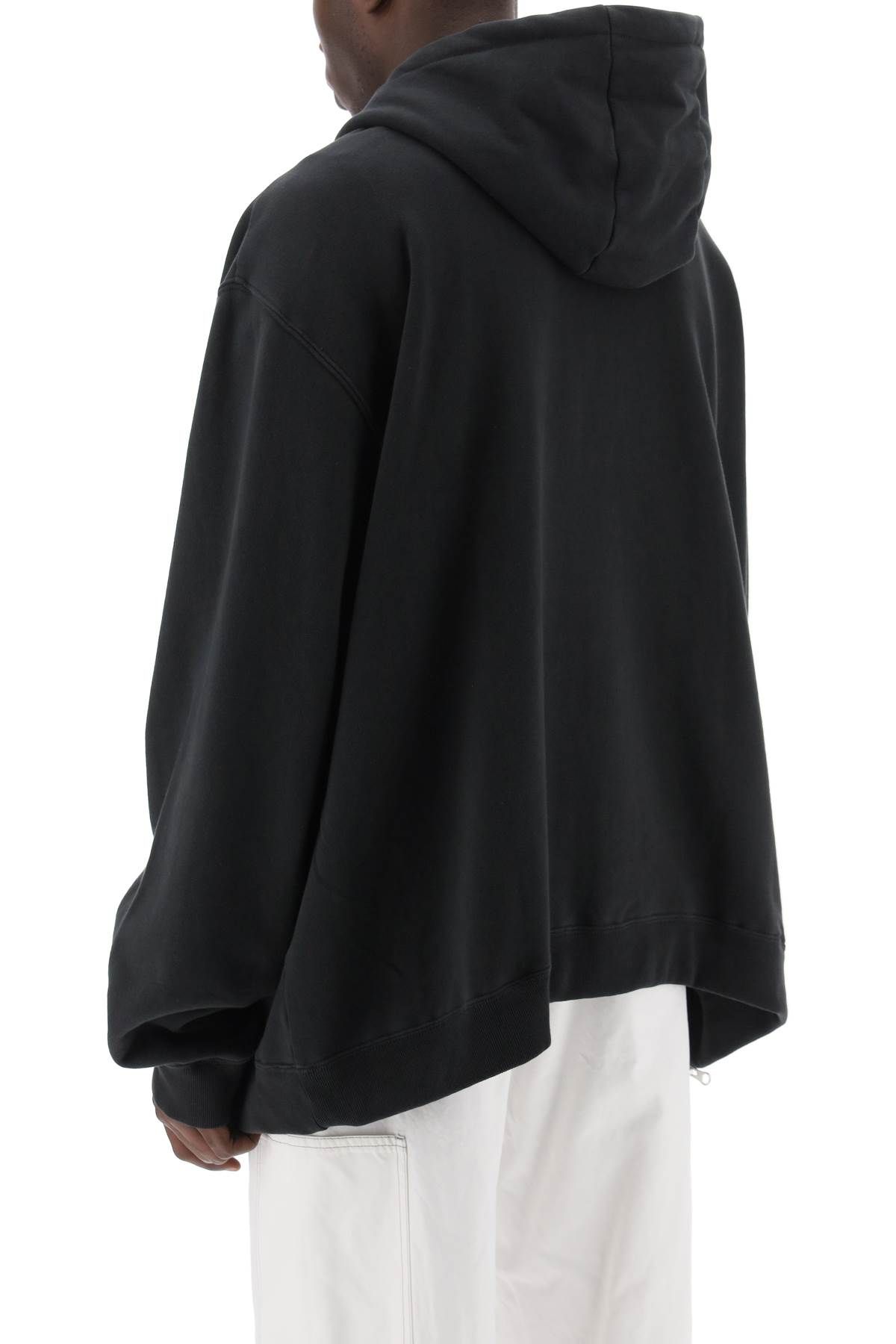 Shop Maison Margiela "maxi Zip-up Sweatshirt With In Black