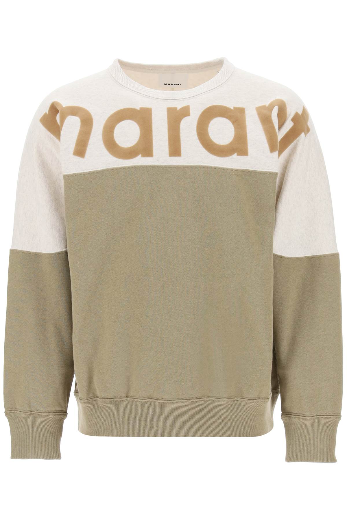 Shop Marant 'howley' Crewneck Sweatshirt In Grey,khaki