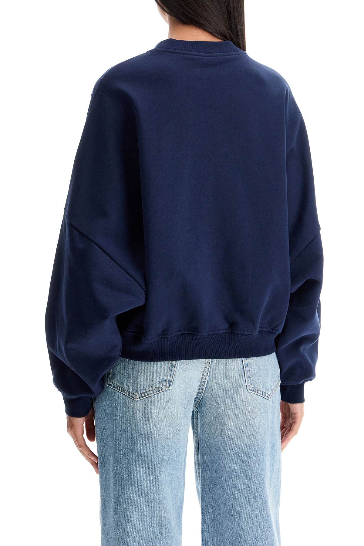 Shop Marni Crewneck Sweatshirt With Logo In Blue