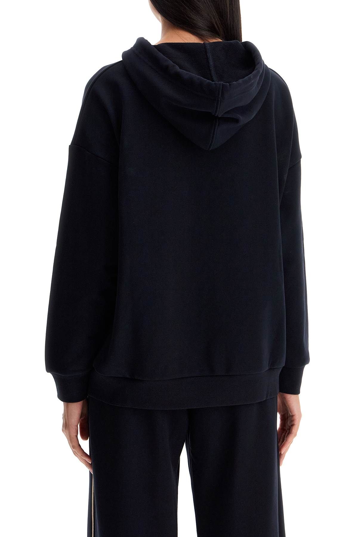 Shop Max Mara Hooded Sweatshirt With Piping In Black