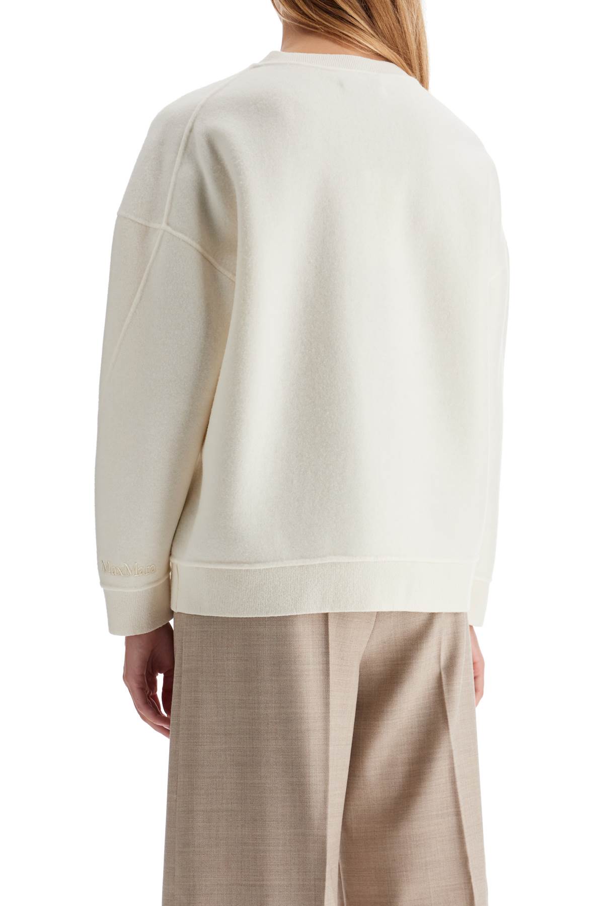 Shop Max Mara 'elvira' Wool And Cashmere Jersey In White