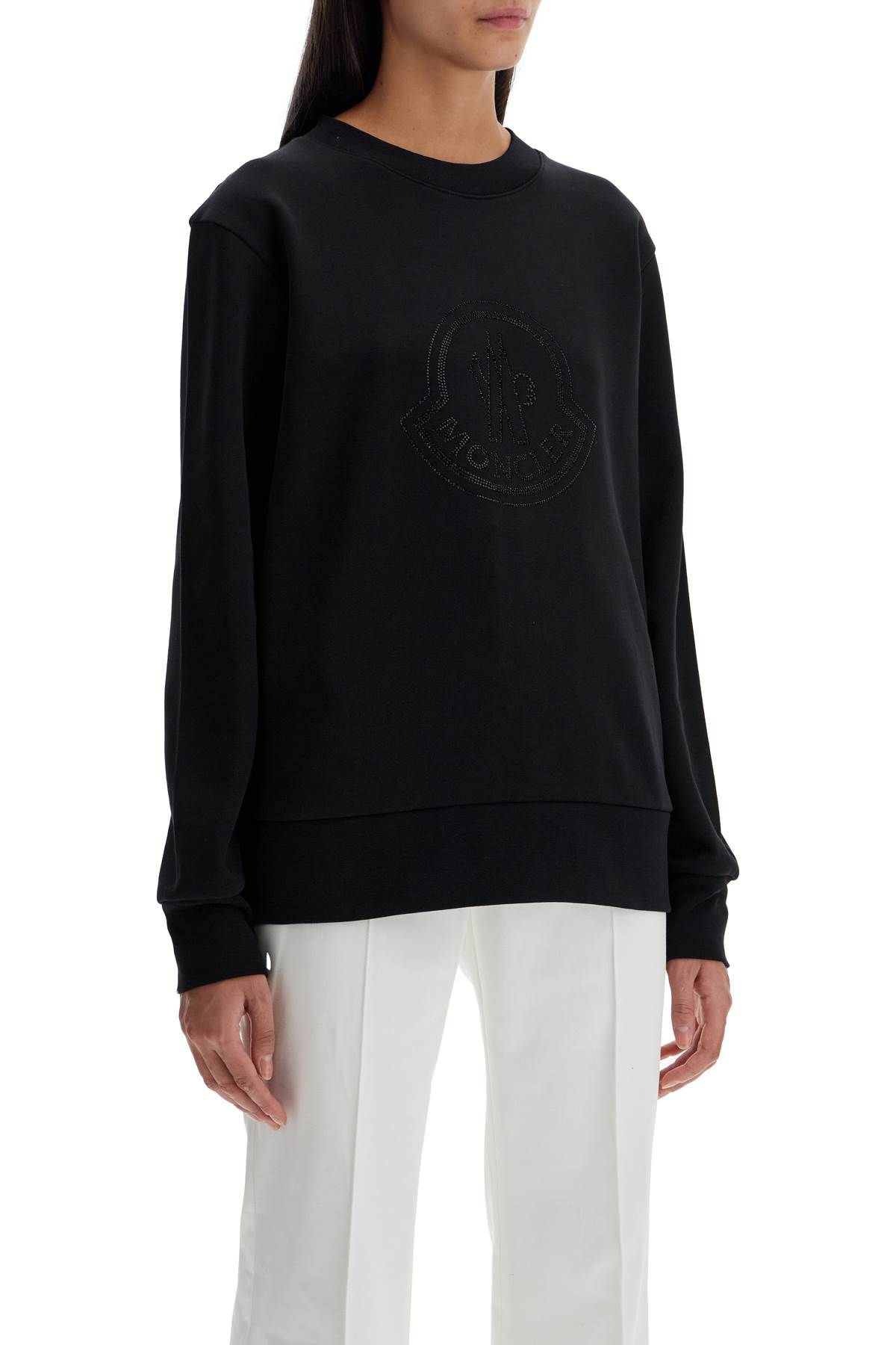 Shop Moncler "sweatshirt With Rhin In Black