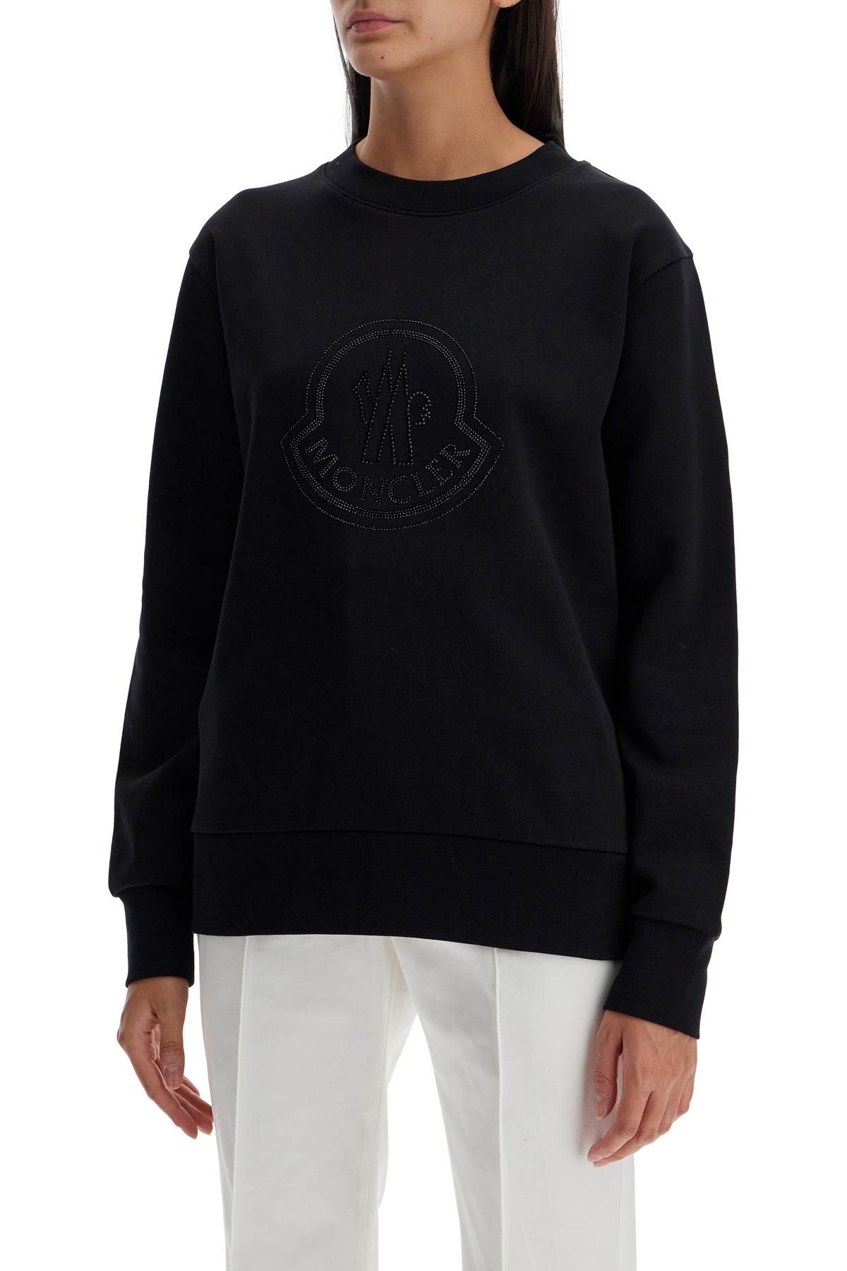 Shop Moncler "sweatshirt With Rhin In Black