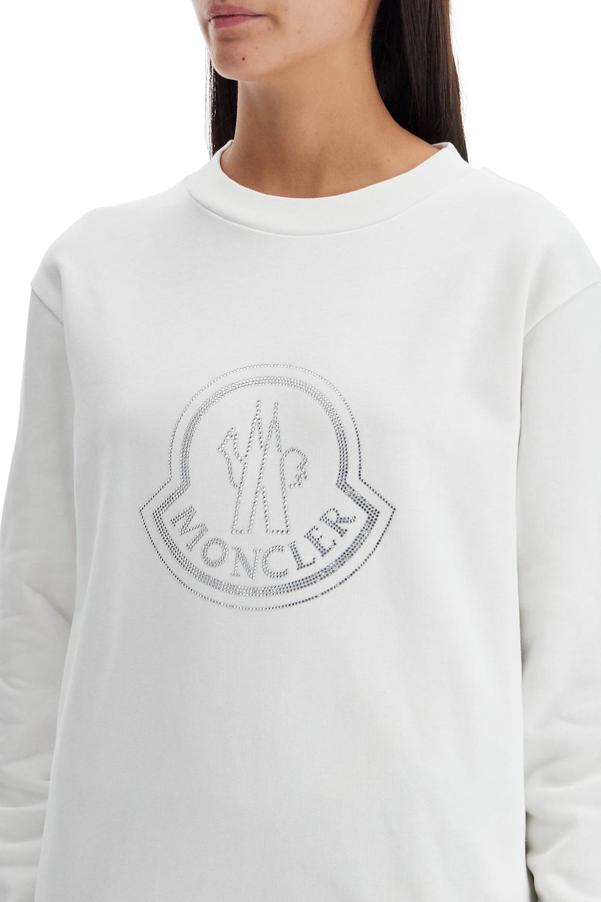 Shop Moncler "sweatshirt With Rhin In White