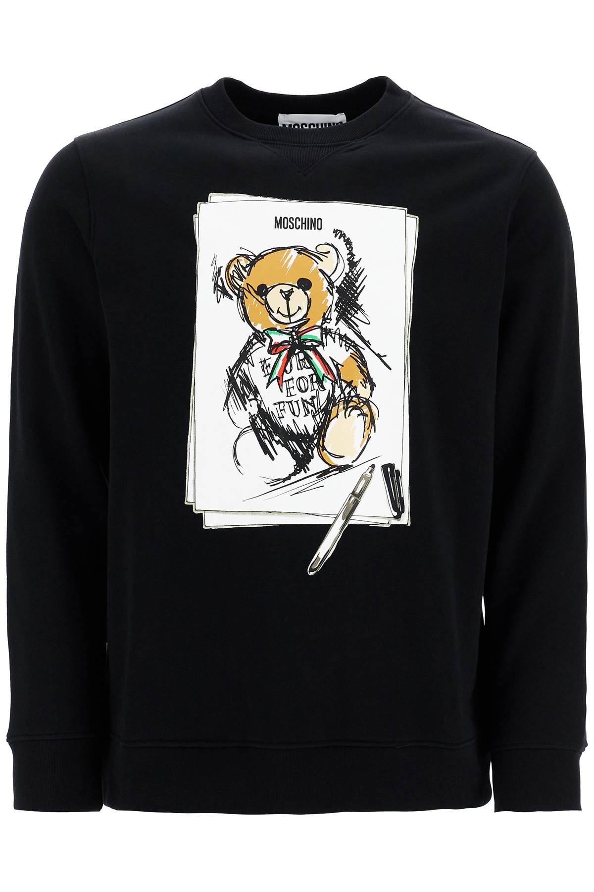 Shop Moschino Teddy Bear Sweatshirt In Black